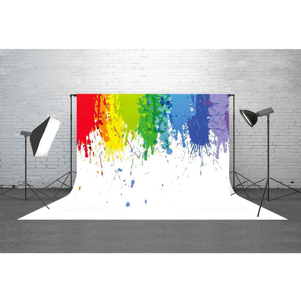 Paint Splatter Backdrop For Party Painting Art Party Decorations Meetsioy 7X5Ft Abstract Cartoon Painting Photography Background