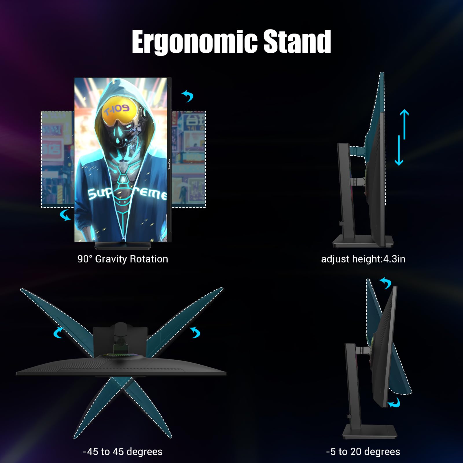 Innoview 27'' 2K 2560 * 1440P Pc Gaming Monitor 180Hz Refresh Rate, 1Ms Response Time, 99% Srgb Color, Amd Freesync/Ips Display/