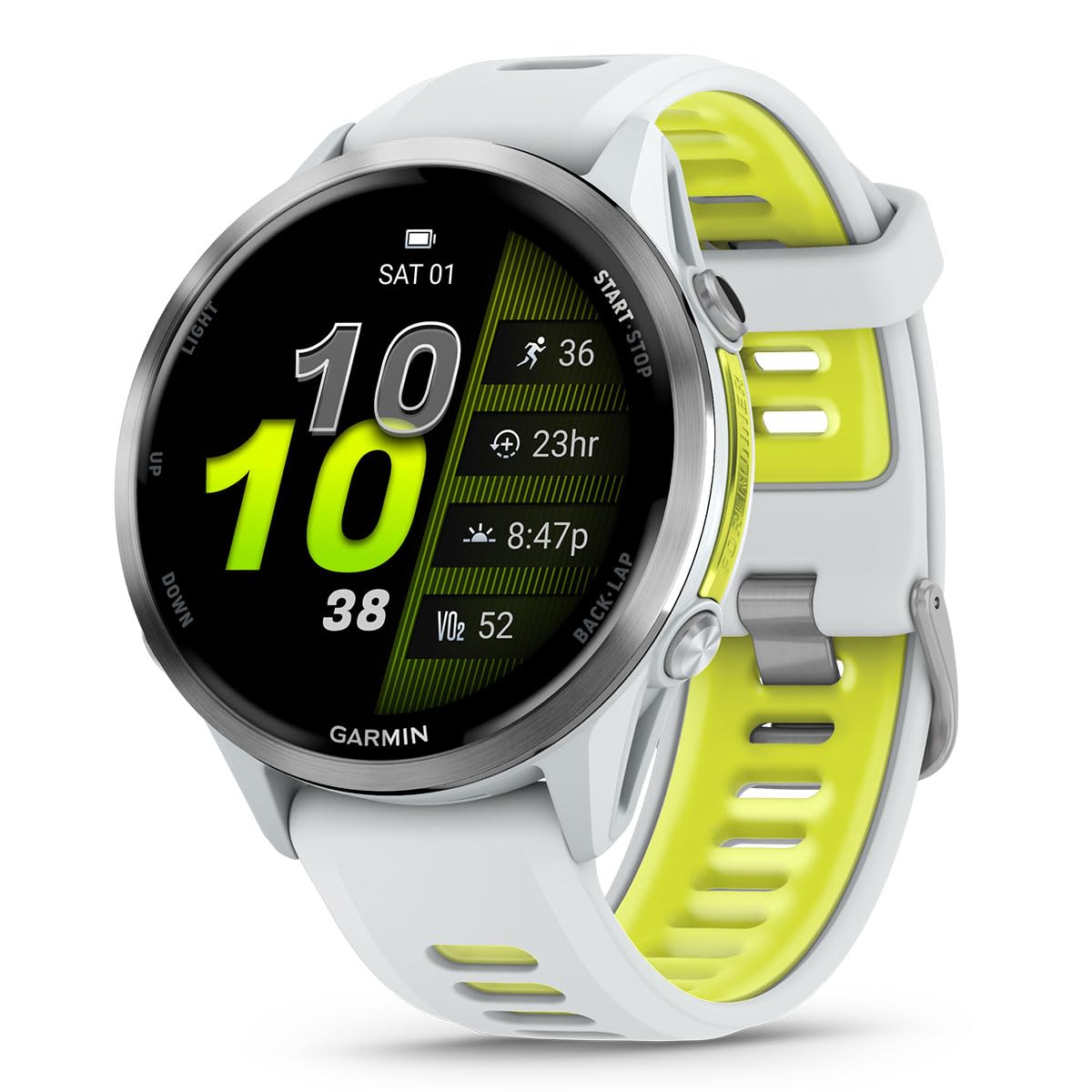 Playbetter Garmin Forerunner 970 (Whitestone/Translucent Amp Yellow) Premium Gps Running & Triathlon Smartwatch Bundle - Amoled,
