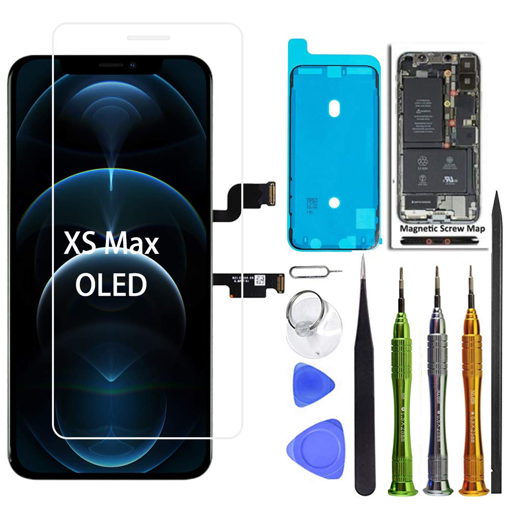 Soft Oled Screen Replacement For Iphone Xs Max 6.5 Inch [Not Lcd],3D Touch Screen Display Digitizer Repair Kit Assembly With Rep