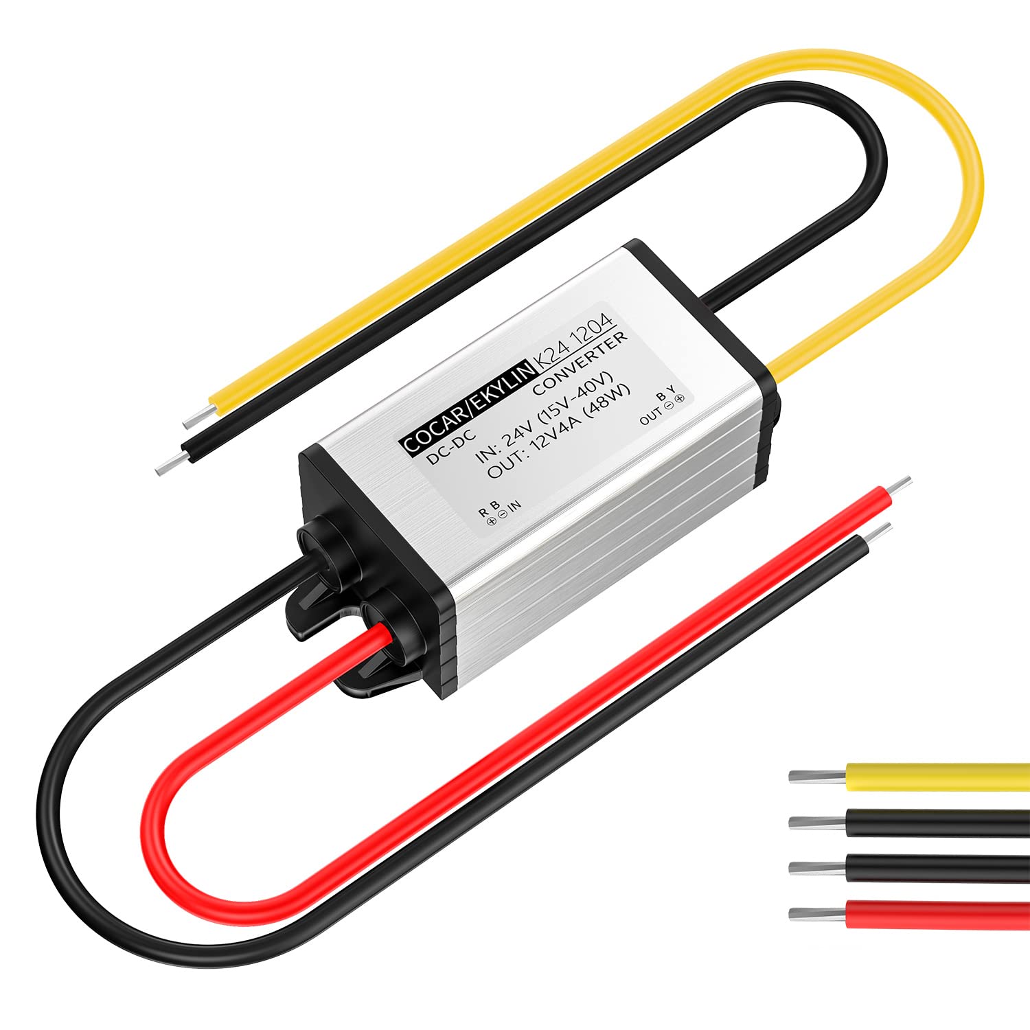 Dc 24V To 12V Converter Reducer Step Down Buck Converter 4A 48W Power Supply Adapter For Auto Car Truck Vehicle Boat Solar Syste