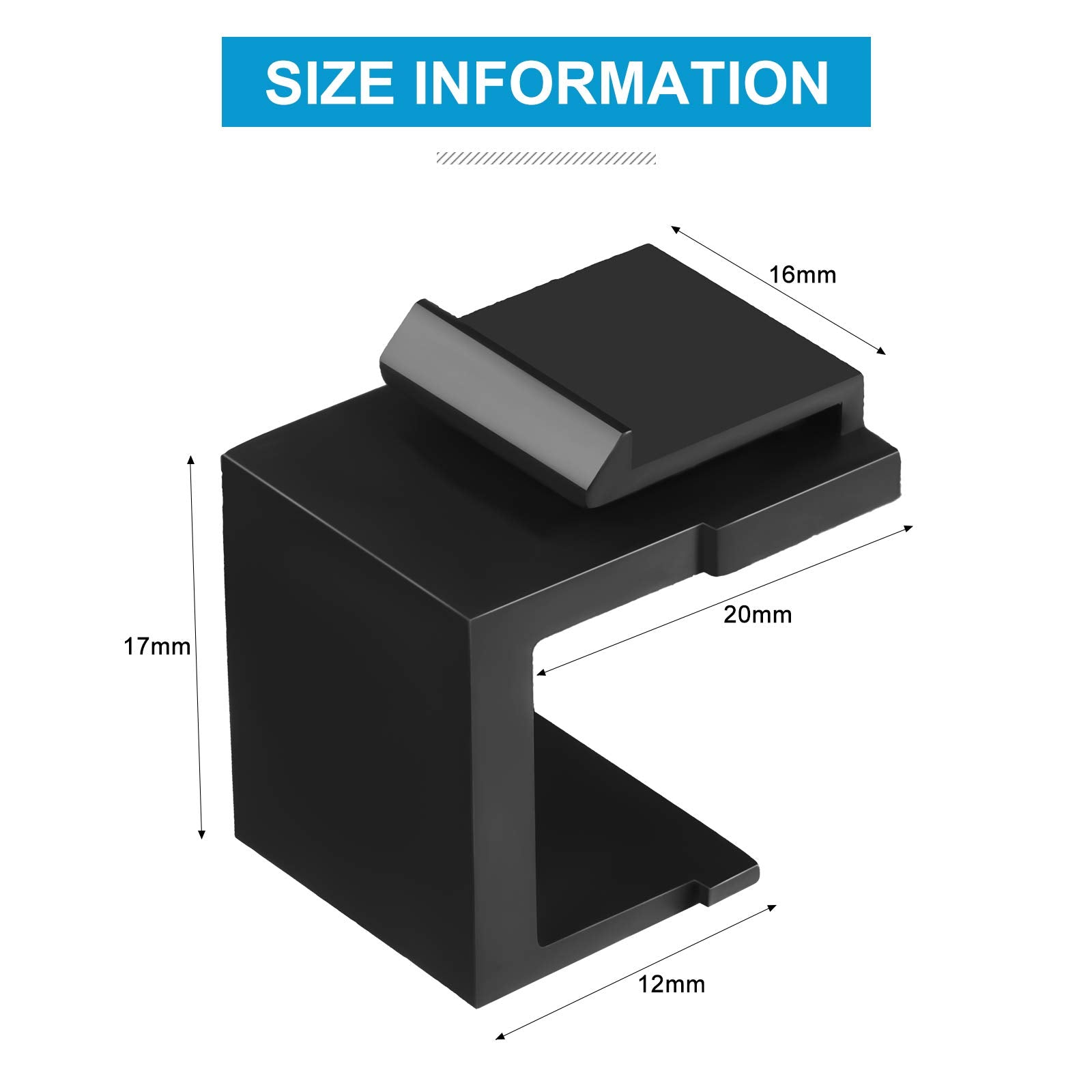 80 Pieces Blank Keystone Jack Inserts For Keystone Wallplate Blank Insert For Wall Plate (Black)