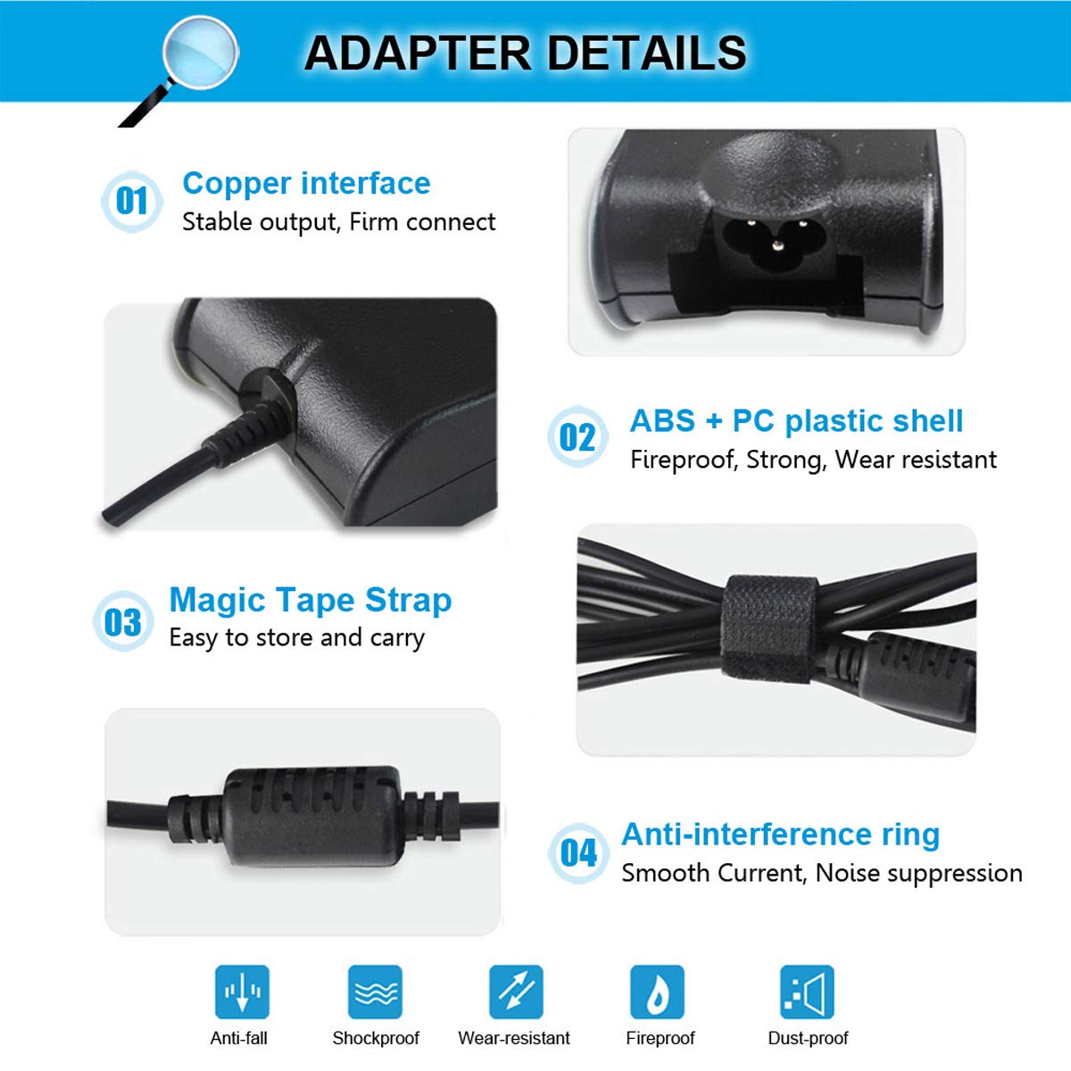 90W 19.5V 4.62A Ac Charger Compatible With Dell Inspiron 17R N7110 N5110 1720 1537 1564 N4110 3721 6000 6400 Latitude E6410 E4310 3450 3543 E4300 E6220 E6400 E6510 Xps M1330 M1530 Studio 1737 1558