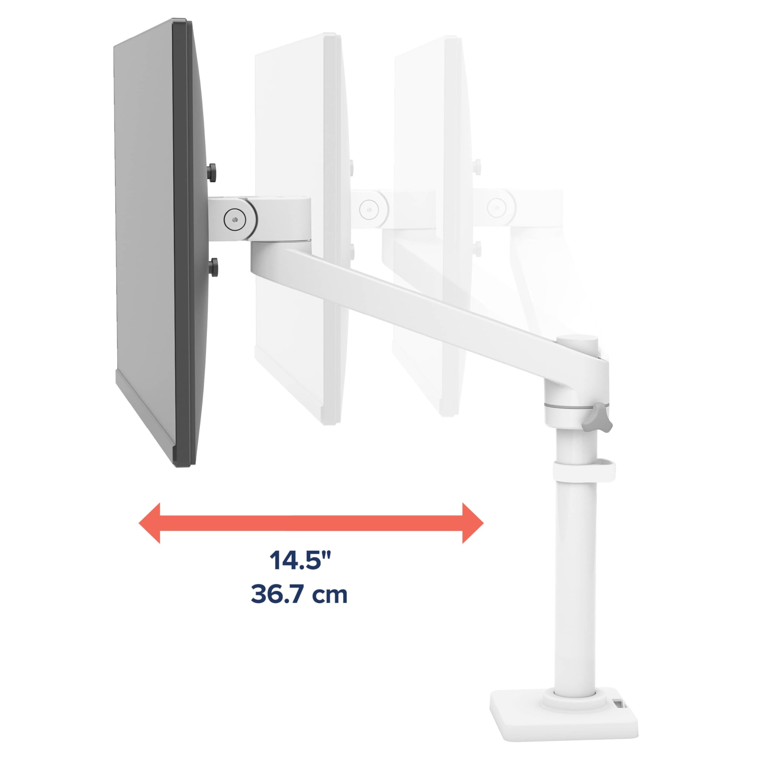 Ergotron � NX Single Monitor Arm, VESA Desk Mount � for Monitors Up to 34 Inches, 0 to 18 lbs � White