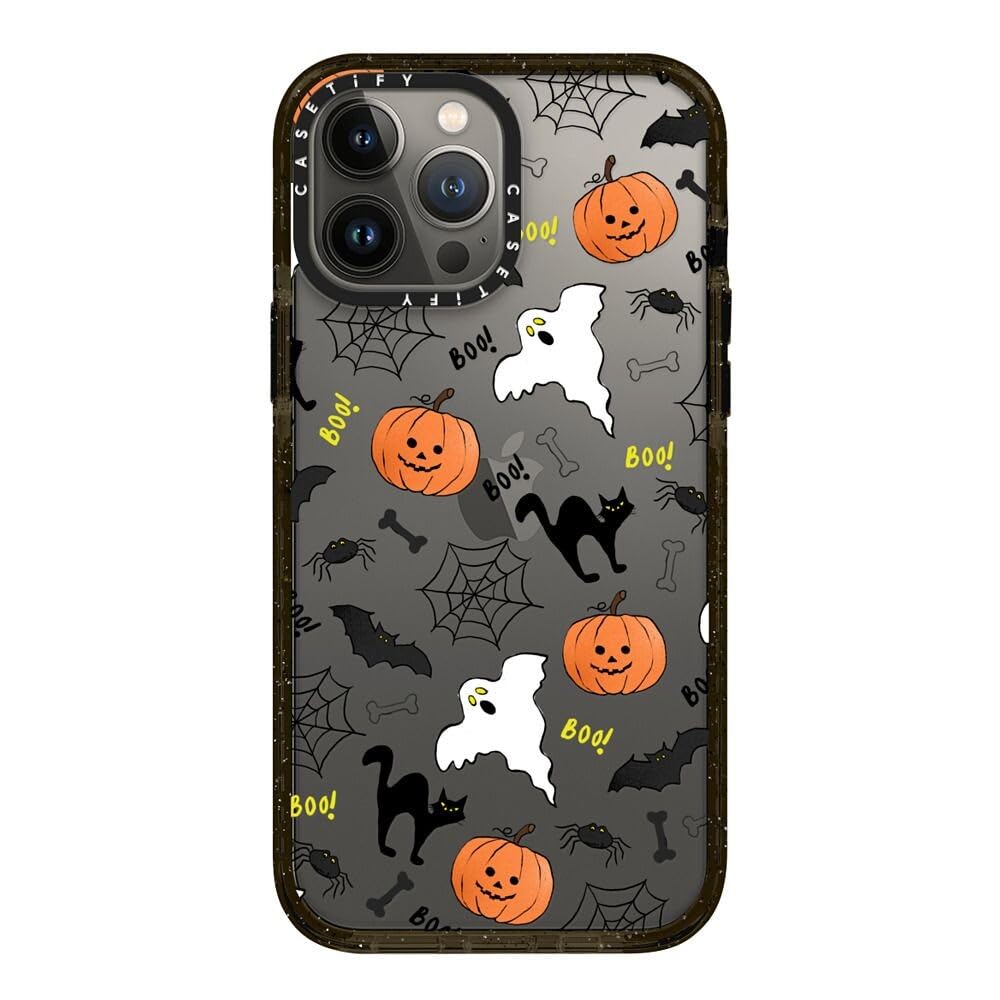 Casetify Impact Iphone 13 Pro Max Case [6.6Ft Drop Protection]   Boo! Its Halloween   Clear Black