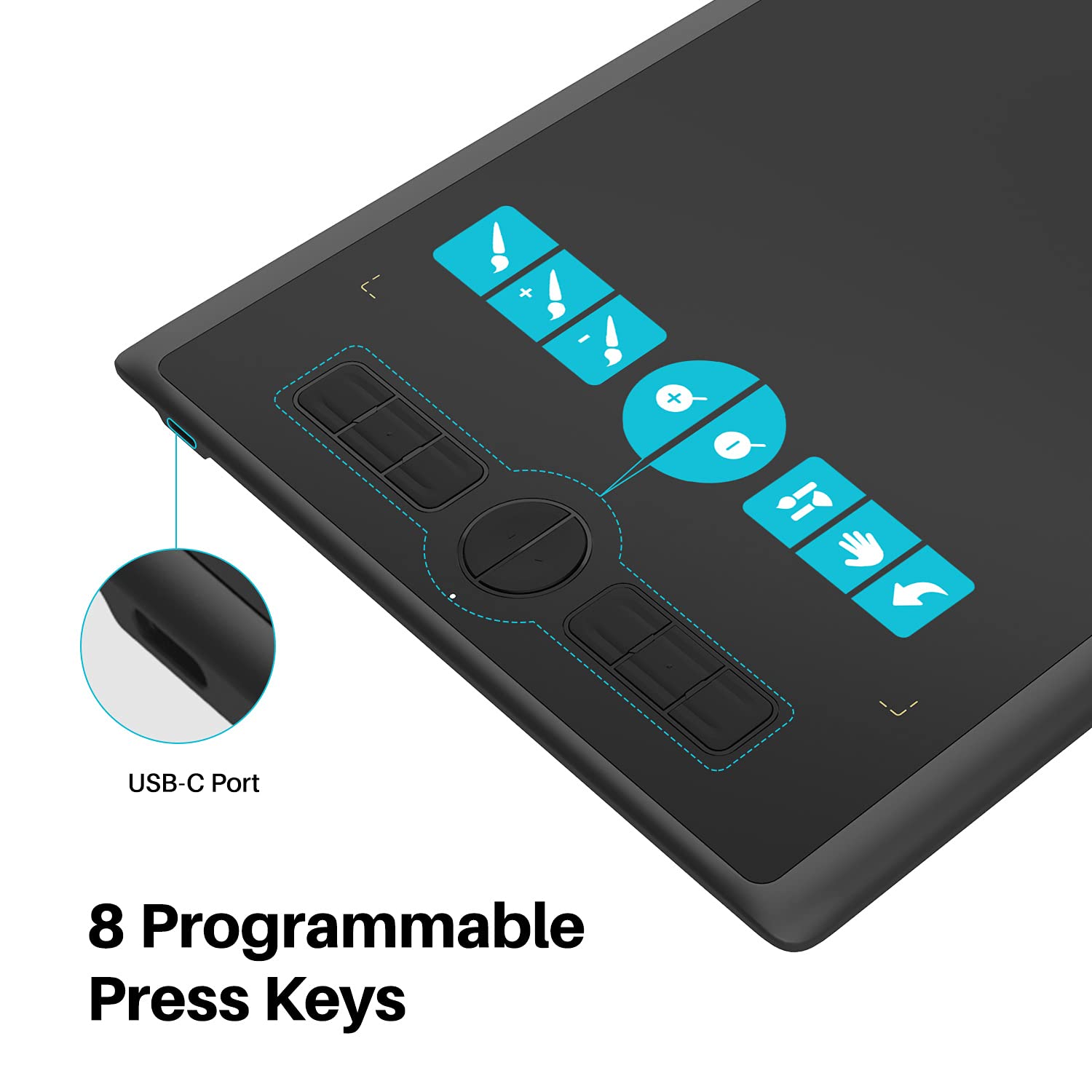 Drawing Tablet Huion Inspiroy H610X 10X6 Inch Large Graphics Tablet With Battery-Free Stylus For Digital Art & Graphic Design, C