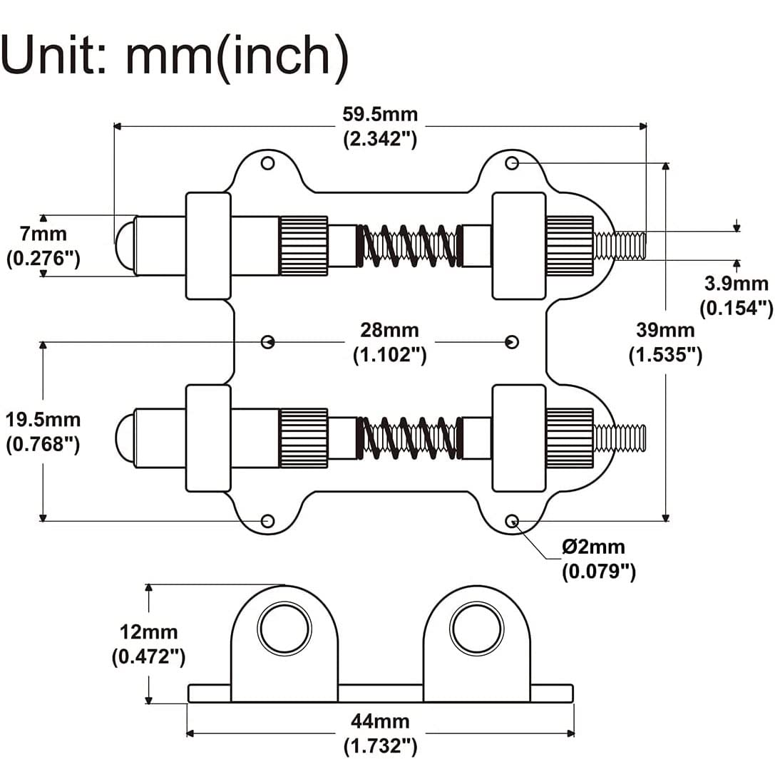 Tuoren Dual Brass Rod Tremolo Stabilizer Stopper Kit Compatible With Floyd Rose And Other Floating Guitar Bridge Tremolo Bridge
