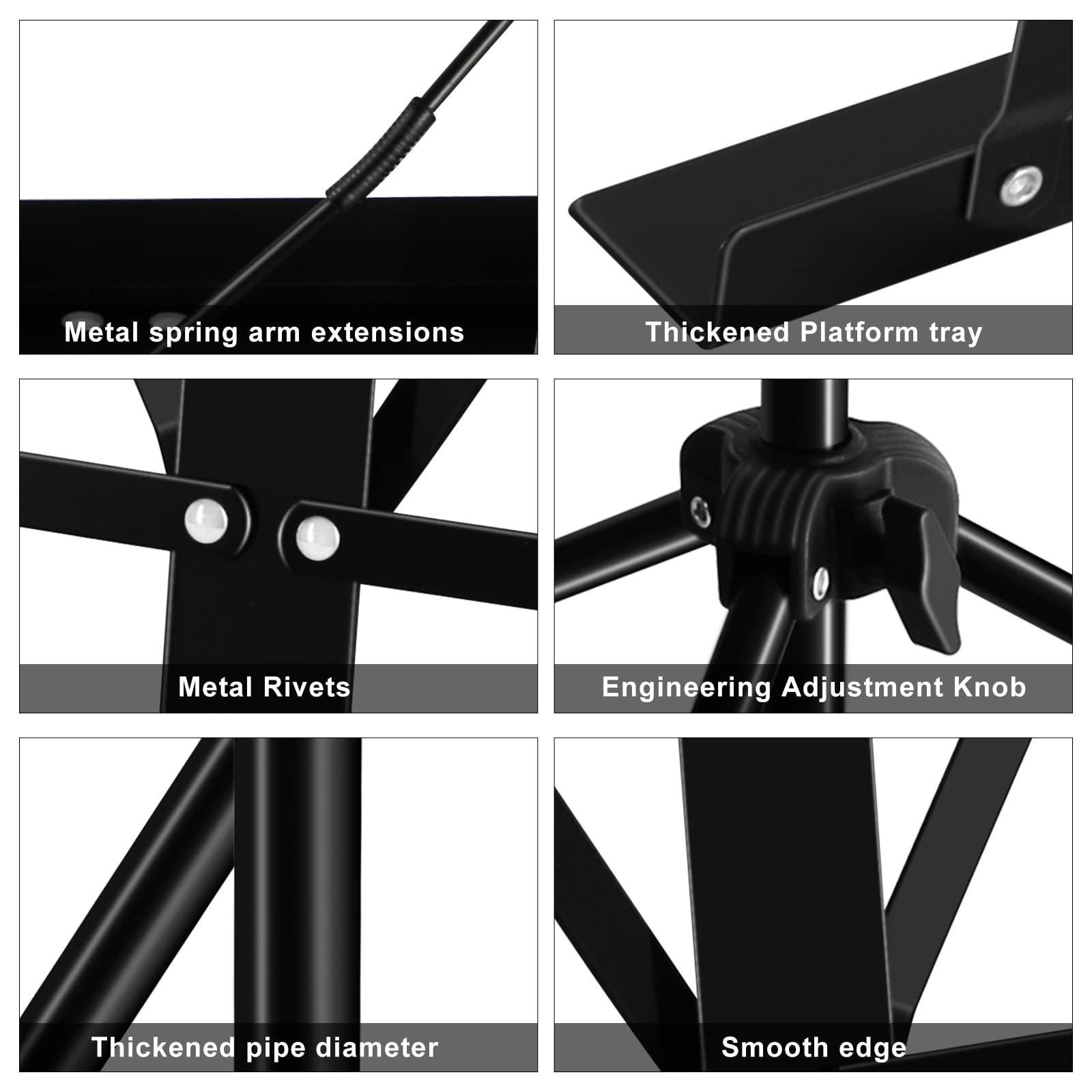 Eastrock Folding Music Sheet Stand 2 In 1 Dual Use Portable Music Stand Lightweight With Carrying Bag, Metal Music Stand Foldabl