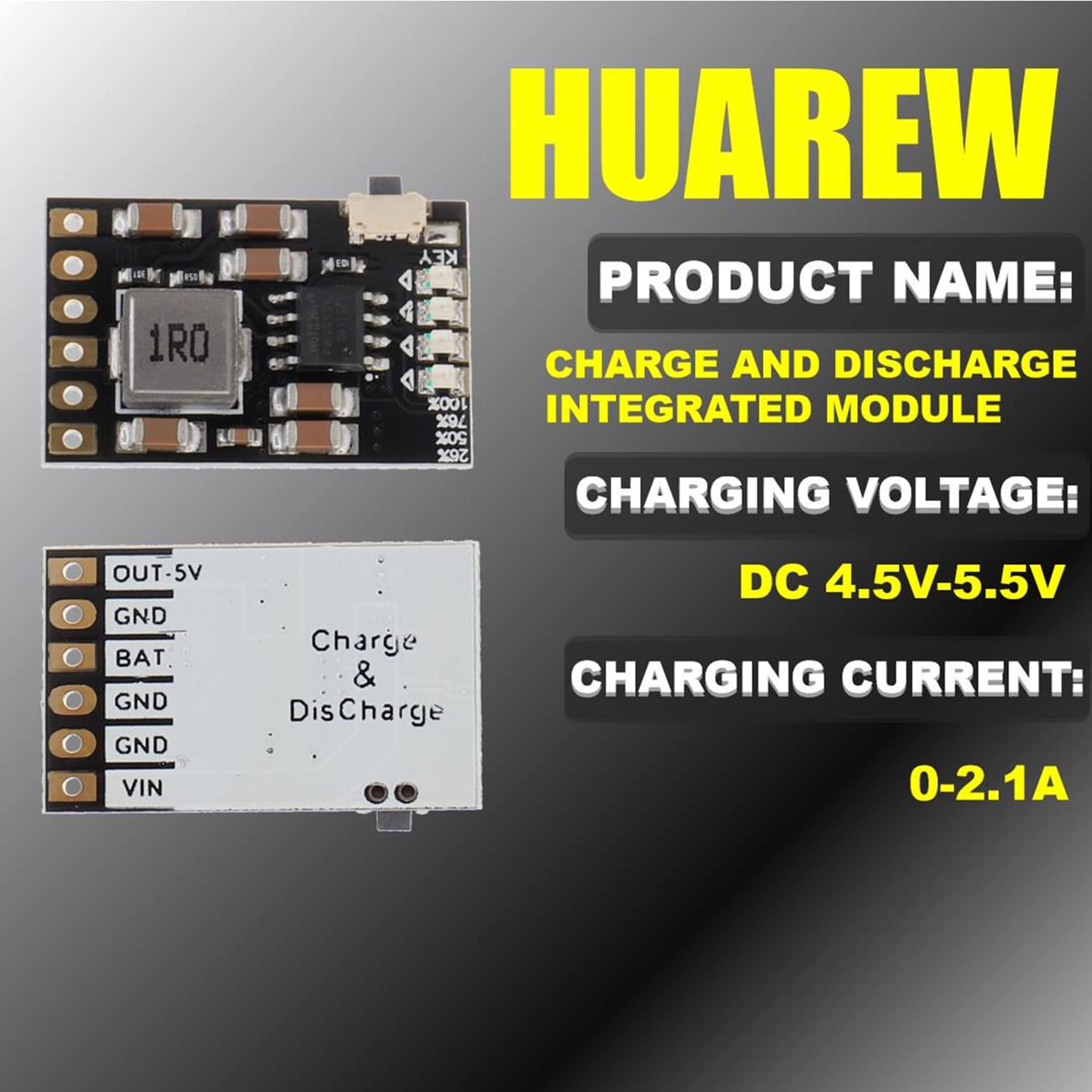 Huarew 5V 2A Charge And Discharge Integrated Module 3.7V/4.2V Lithium Battery Mobile Power Plate Charge And Discharge Protection