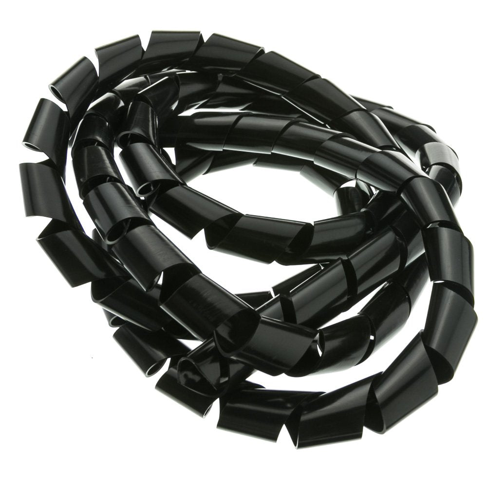 Spiral Cable Wrap, Black, Diameter: 15Mm   100Mm, Cable Management Wraps, 10 Meter Spiral Cord Wrap, Cable Management Spiral Tie
