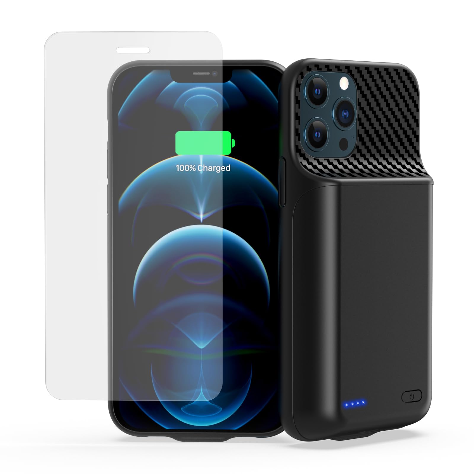 ZIKIHAA Battery Case for iPhone 12, 12 Pro (6.1 inch), Upgrade 13800mah Portable Slim Battery Charging Case, Rechargeable Charge