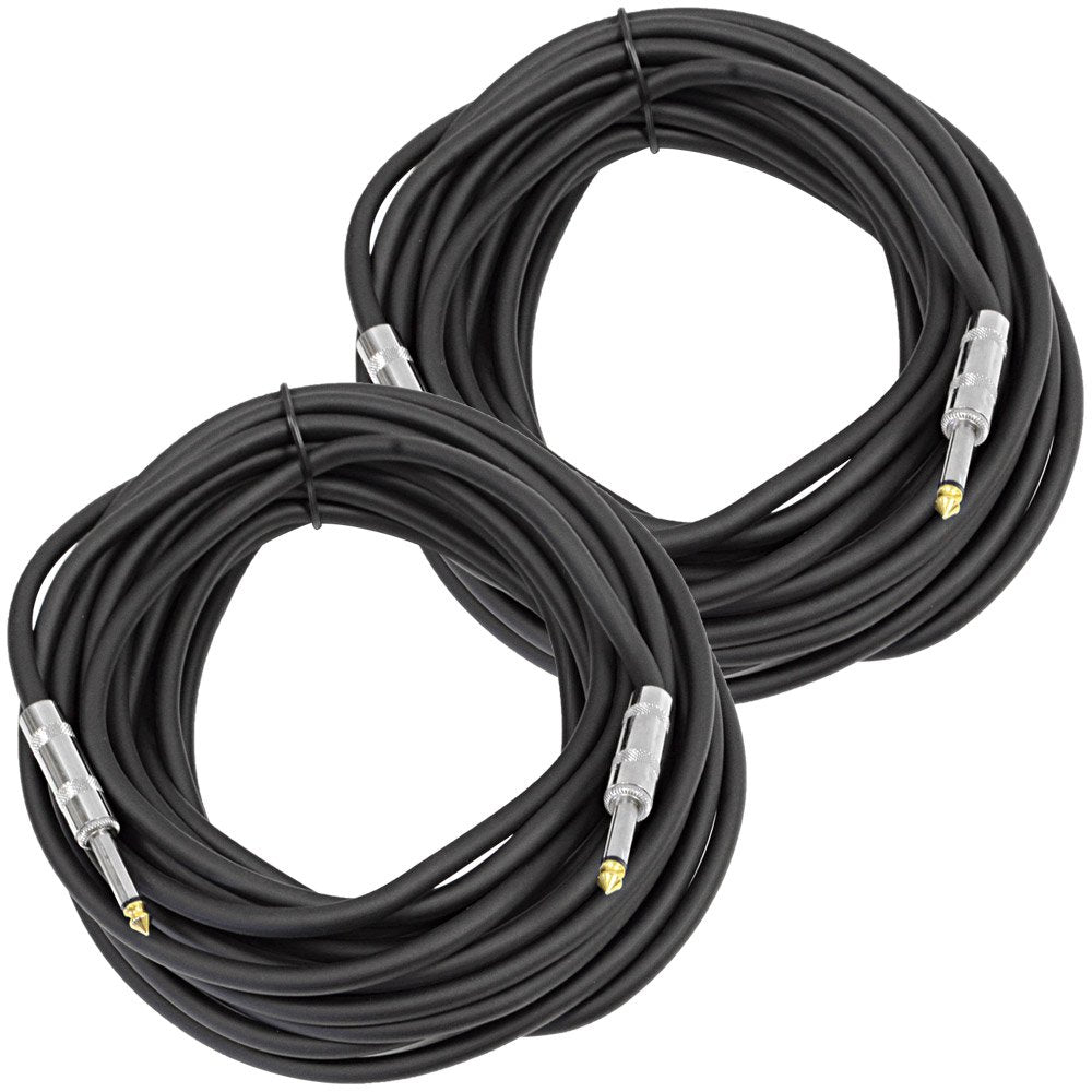 Seismic Audio - FS35_2Pack - Pair of 35 Foot 1/4 to 1/4 Pro Audio PA DJ Speaker Cable 14 Gauge - Heavy Duty