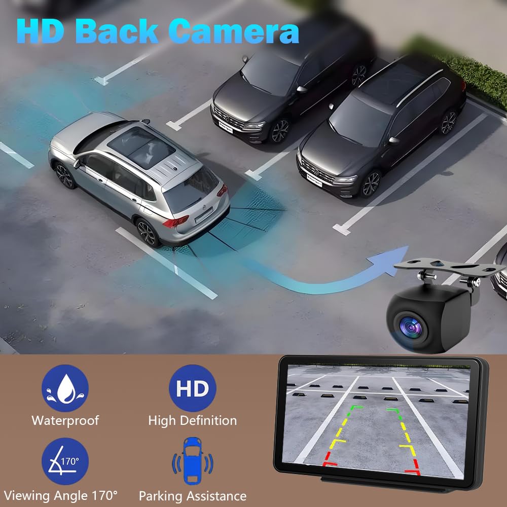 Wireless Carplay Screen For Car 7'' Portable Apple Carplay & Android Auto Car Stereo With Backup Camera, Gps Navigation/Mirror L