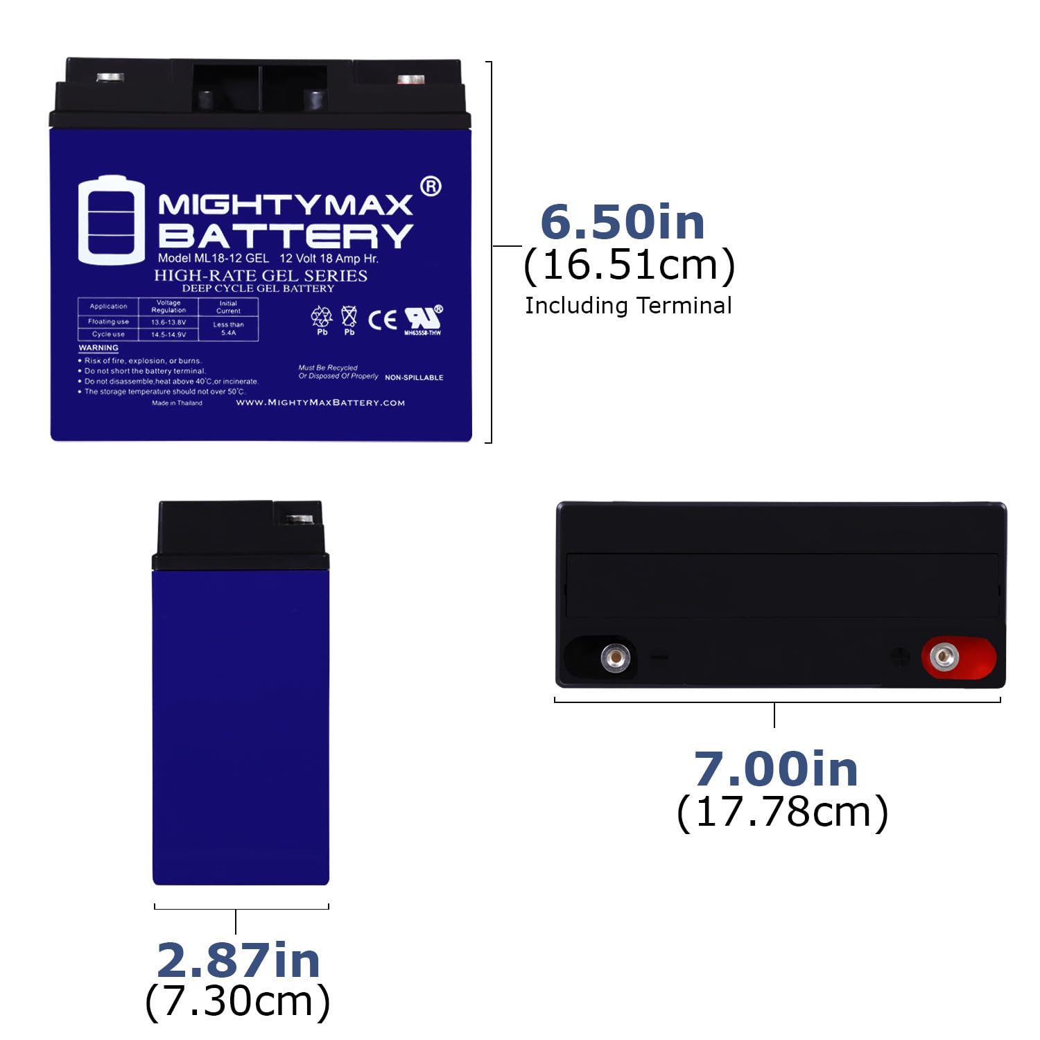 Mighty Max Battery 12V 18Ah Gel Replacement Battery For Fm12180