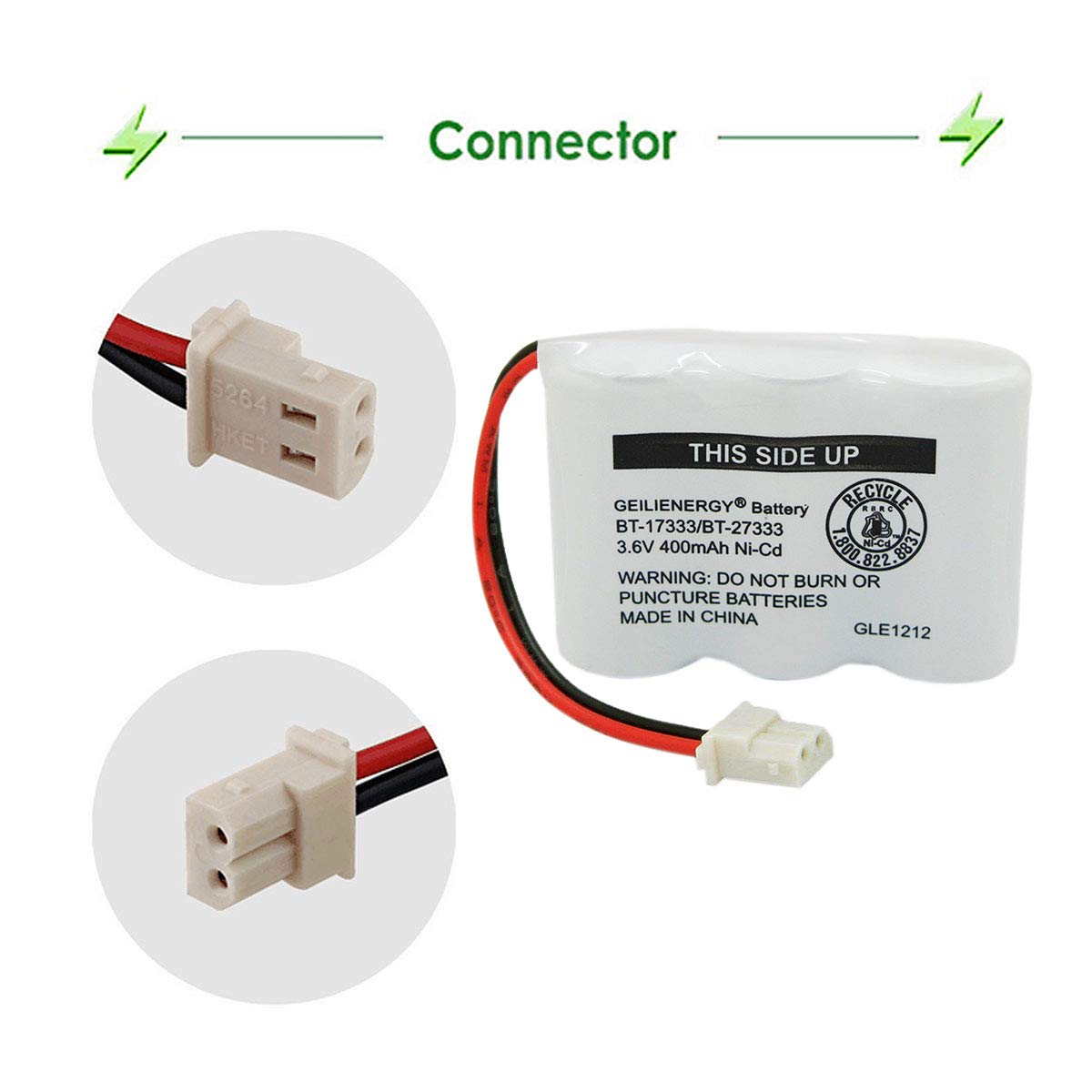 Geilienergy Bt 17333 Bt 27333 Handset Telephone Rechargeable Battery 2/3Aa 3.6V Ni Cd Cordless Phone Battery Compatible With Vtech Bt17333 Bt27333 Bt 17233 Bt17233 Bt 163345 Cs5121 (Pack Of 1)