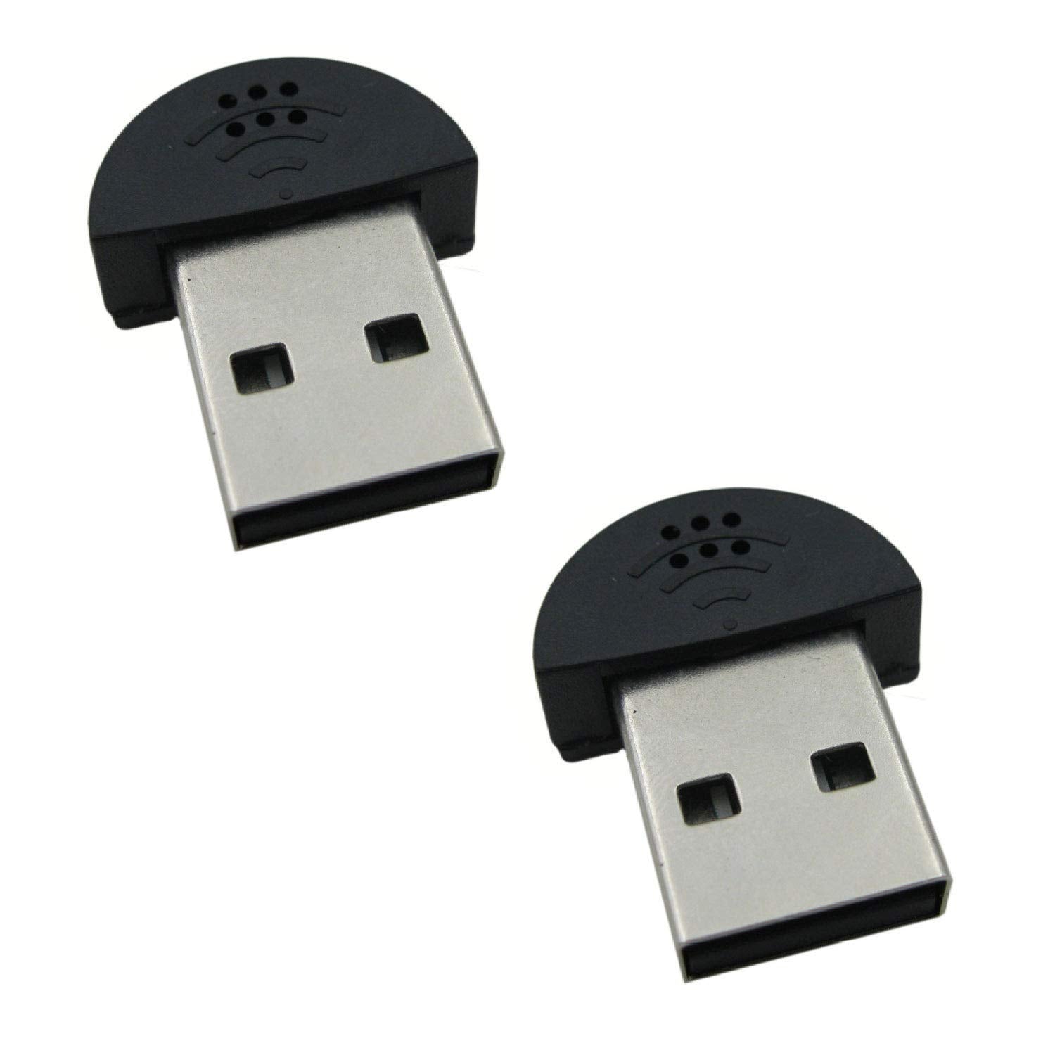 Kiseer 2 Pcs Usb 2.0 Mini Microphone, Laptop/Desktop Pc Plug And Play For Skype, Msn, Yahoo Recording, Youtube, Google Voice Sea