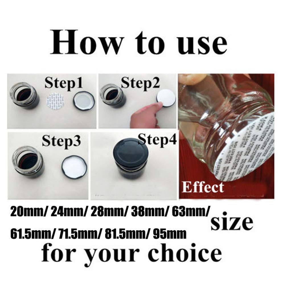 Nanshine 38Mm/ 1.5' Pressure Activated Seals Cap Liners Foam Sealing Inserts For Glass & Plastic Jar Bottles Containers No Induction Sealer Needed 500Pcs