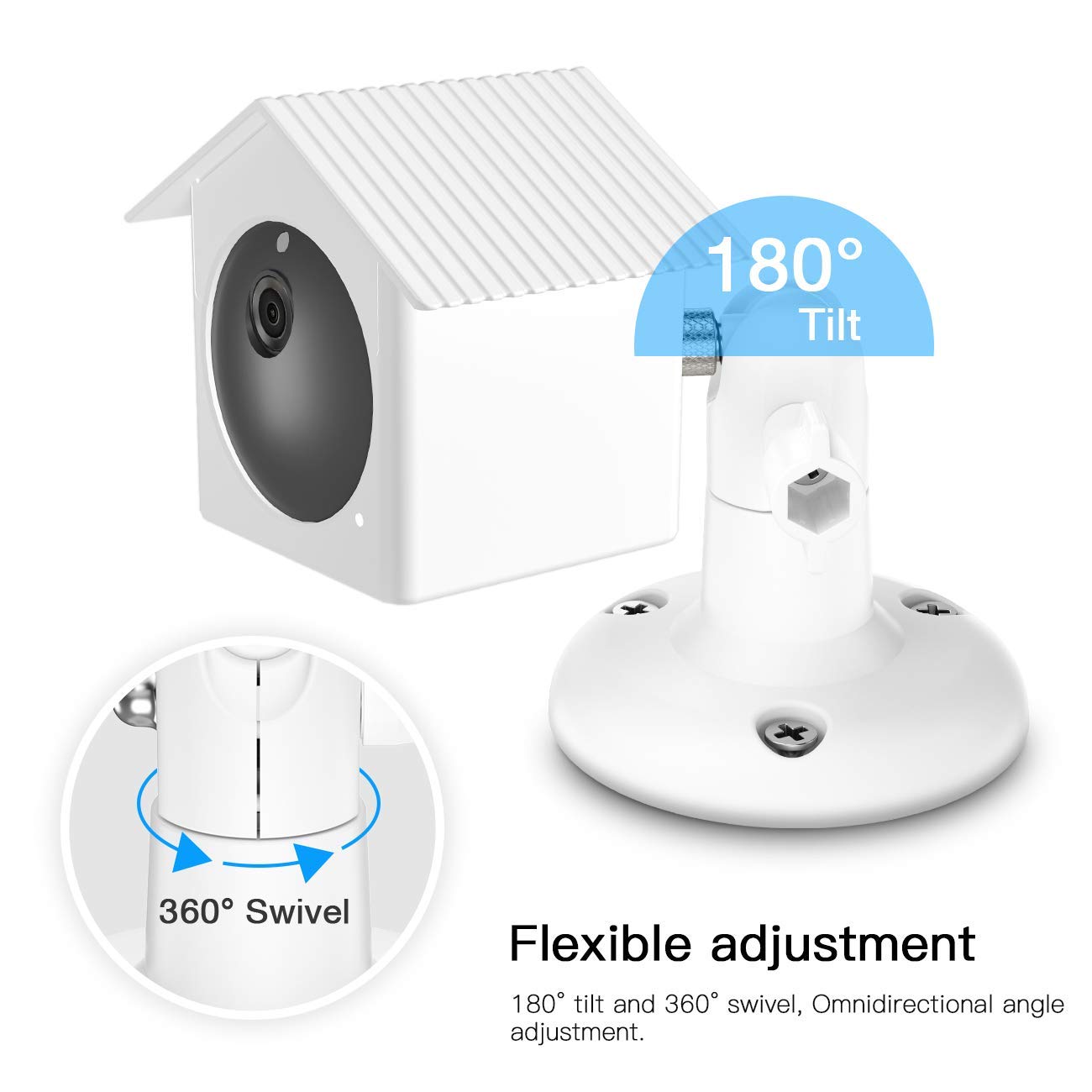 3 Pack Wall Mount For Wyze Cam Outdoor, Waterproof Protecive Case Compatible With Wyze Cam Outdoor, With Adhesive Wall Mount For