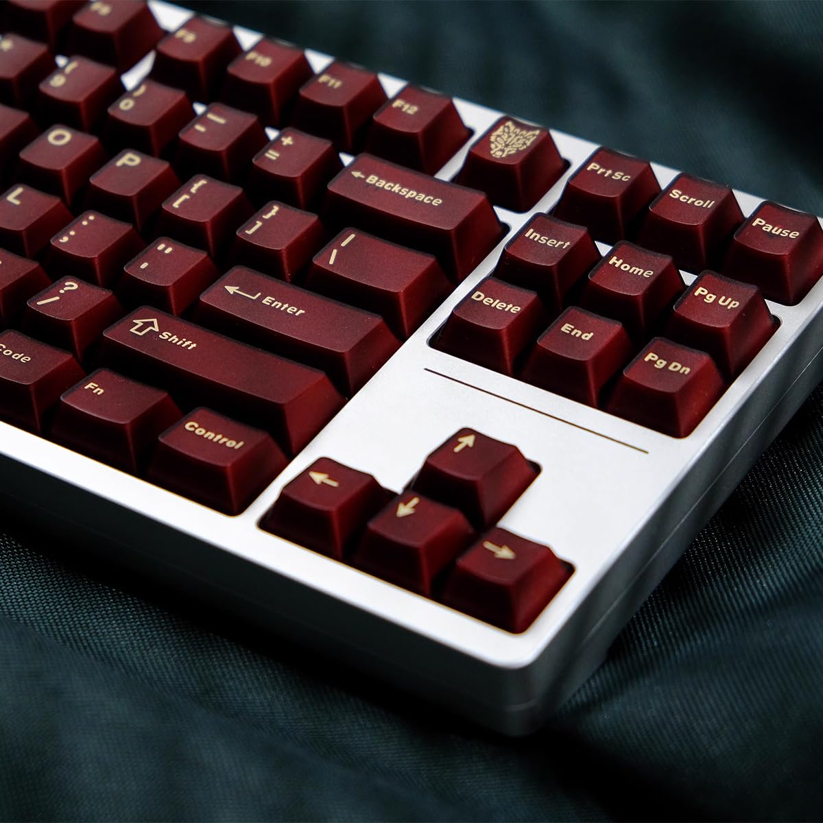 114 Keycaps Translucent Red Keycaps Cherry Profile Doubleshot Pbt Keycap Set Fit For 61/64/87/104/108 Cherry Mx Switches Mechani