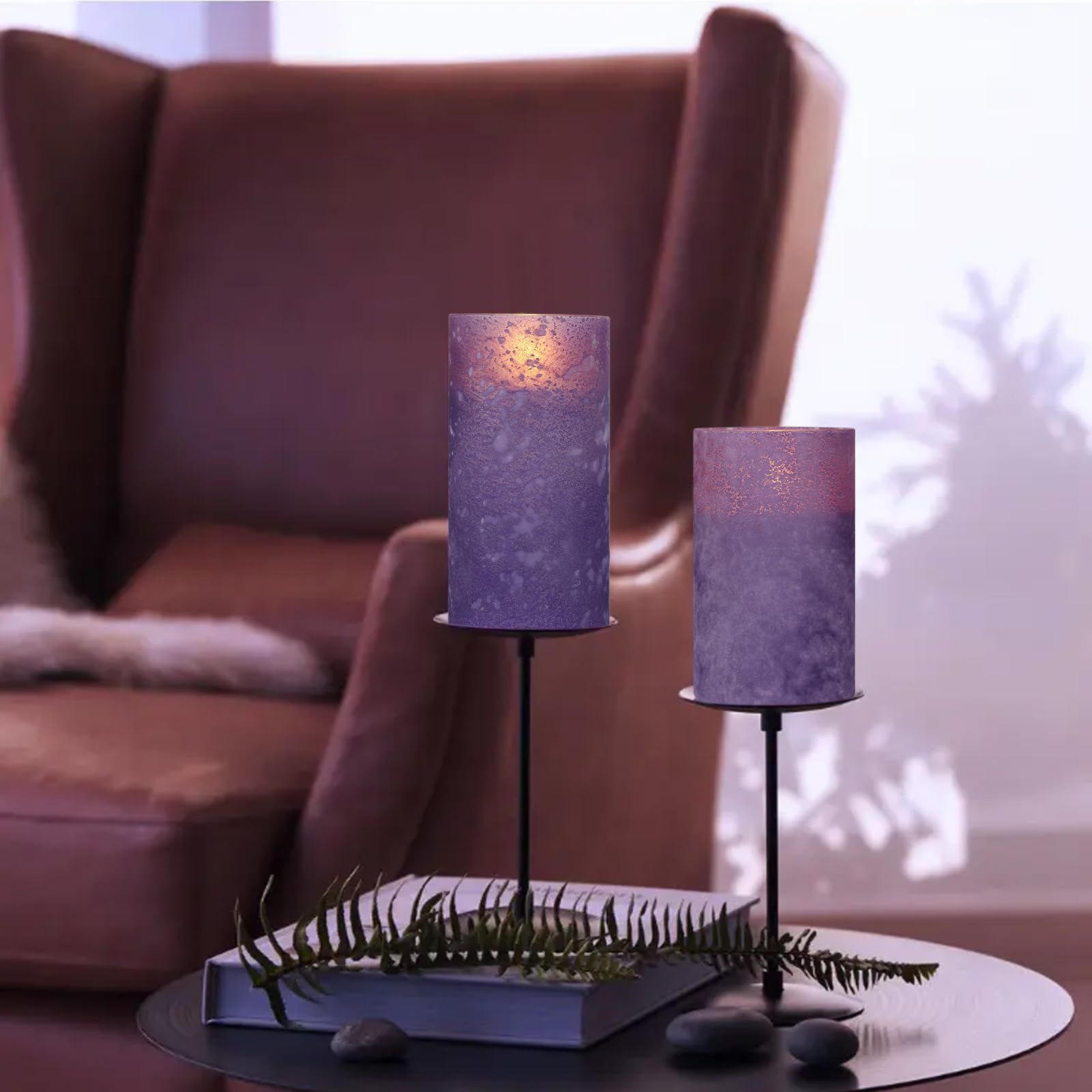 Angelloong Glass Battery Operated Candles With Remote, Flameless Candles With Flickering Flame, Pillar Led Electric Timer Candle