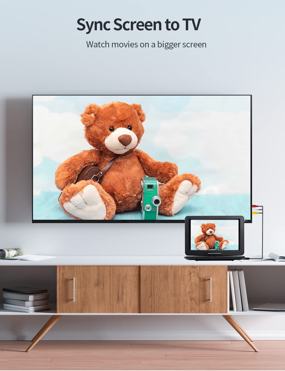 Yoton 17.5' Portable Dvd Player With 15.5' Hd Swivel Screen For Car And Kids, 4 6 Hours Working Time With Built In Battery, Dual Stereo Speakers, Usb/Sd/Av/Audio/Gamepad Support [Not Support Blu Ray]