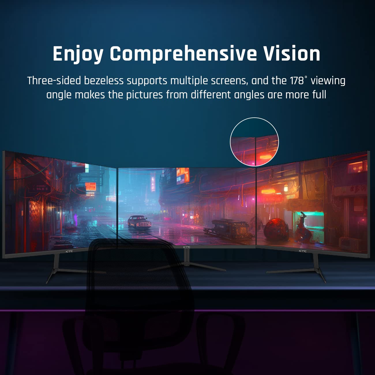 Ktc 24 Inch Gaming Monitor Fhd 1080P Fast Ips 165Hz, 125% Srgb 1Ms Hdr Zero Frame Computer Monitor, Hdmi 2.0X2, Displayport 1.4X