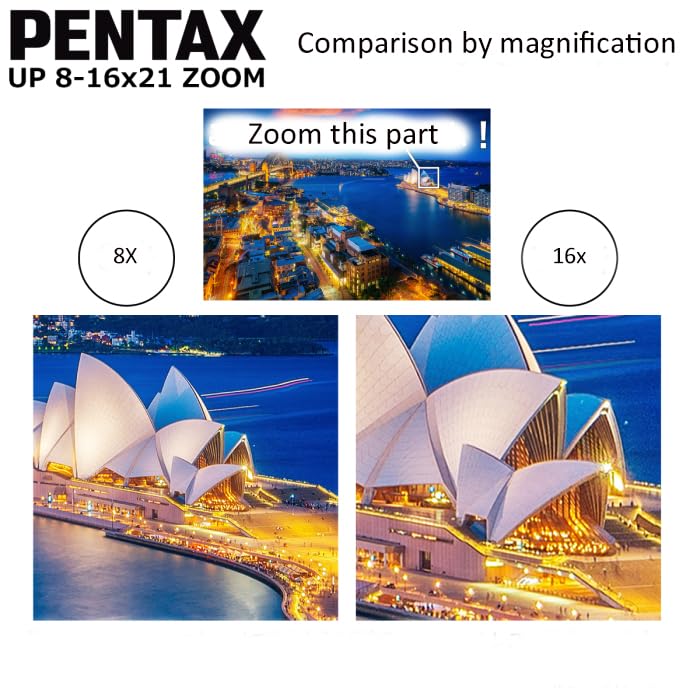 Pentax Up 8 16X21 Brown Binoculars (Brown) Fully Multi Coating Zoom Tripod Socket Provide