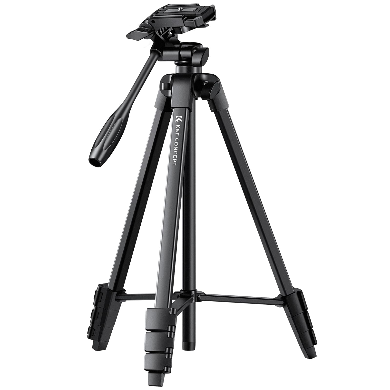 K&F Concept 60'' Camera Phone Tripod Stand, 1.34 Lbs Ultra Lightweight With Remote And Cellphone Holder, 360� Panorama, Cold Shoe Interface, Portable For Travel   B174A1