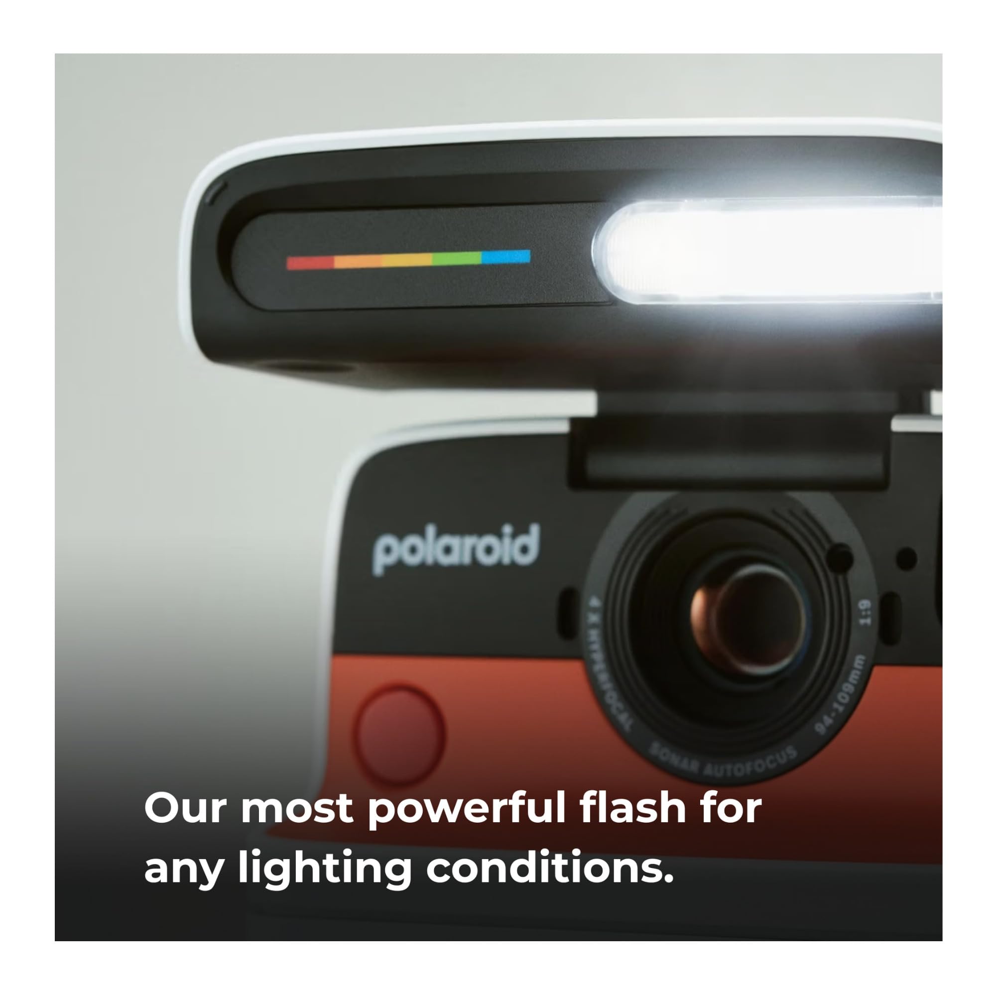 Polaroid Flip Instant Camera With Sonar Autofocus, Retro Design (White) Bundle With Color Film And Film Kit (3 Items)