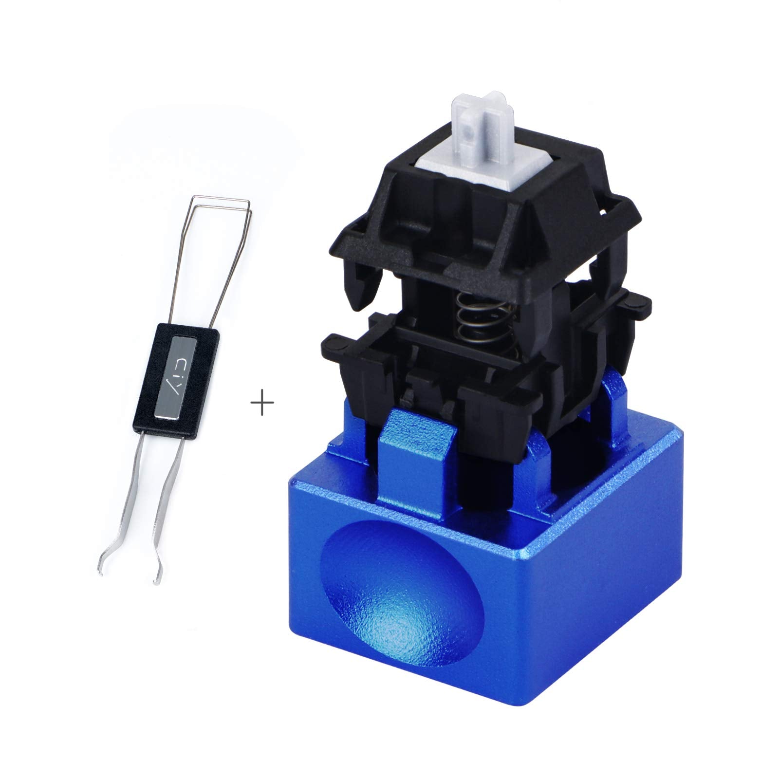 New Fashion Kingdom Aluminum Alloy Switch Opener With Keycap Puller For Cherry Mx Switches   Blue