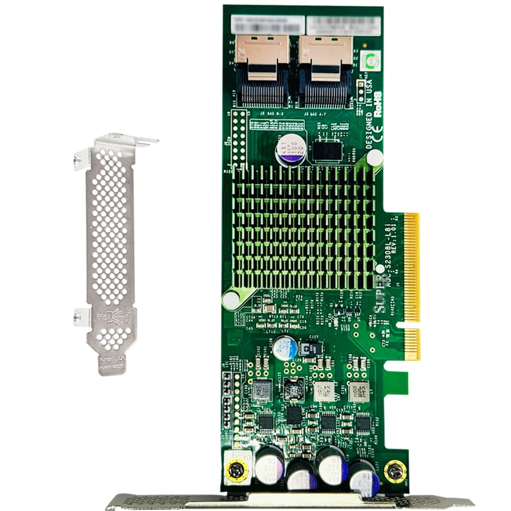 SAS HBA Card Compatible with LSI 9207-8i IT Mode PCIe SATA Expansion Card, 8-Port 6Gbps PCIe 3.0, SAS Expander Support, SATA HBA
