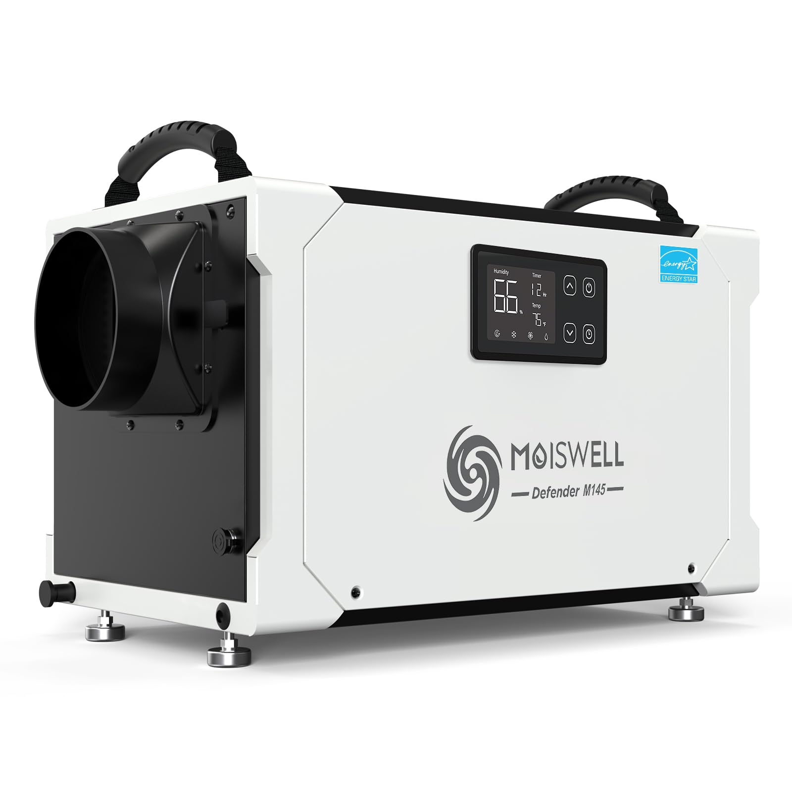 Moiswell 145 Pint Commercial Dehumidifier With Drain Hose For Crawl Spaces, Basements, Industry Water Damage Unit, Large Capacit