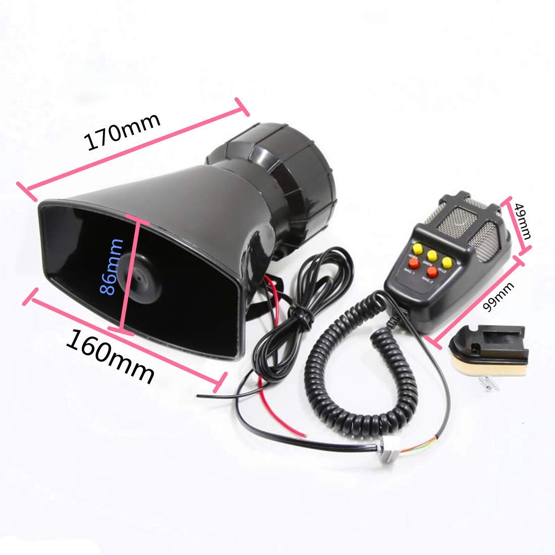 Viping Siren Police Car Siren Horn Speaker Car Shouting Alarm Police Horn With Microphone Amplifier 12V 80W Emergency Sound Ampl