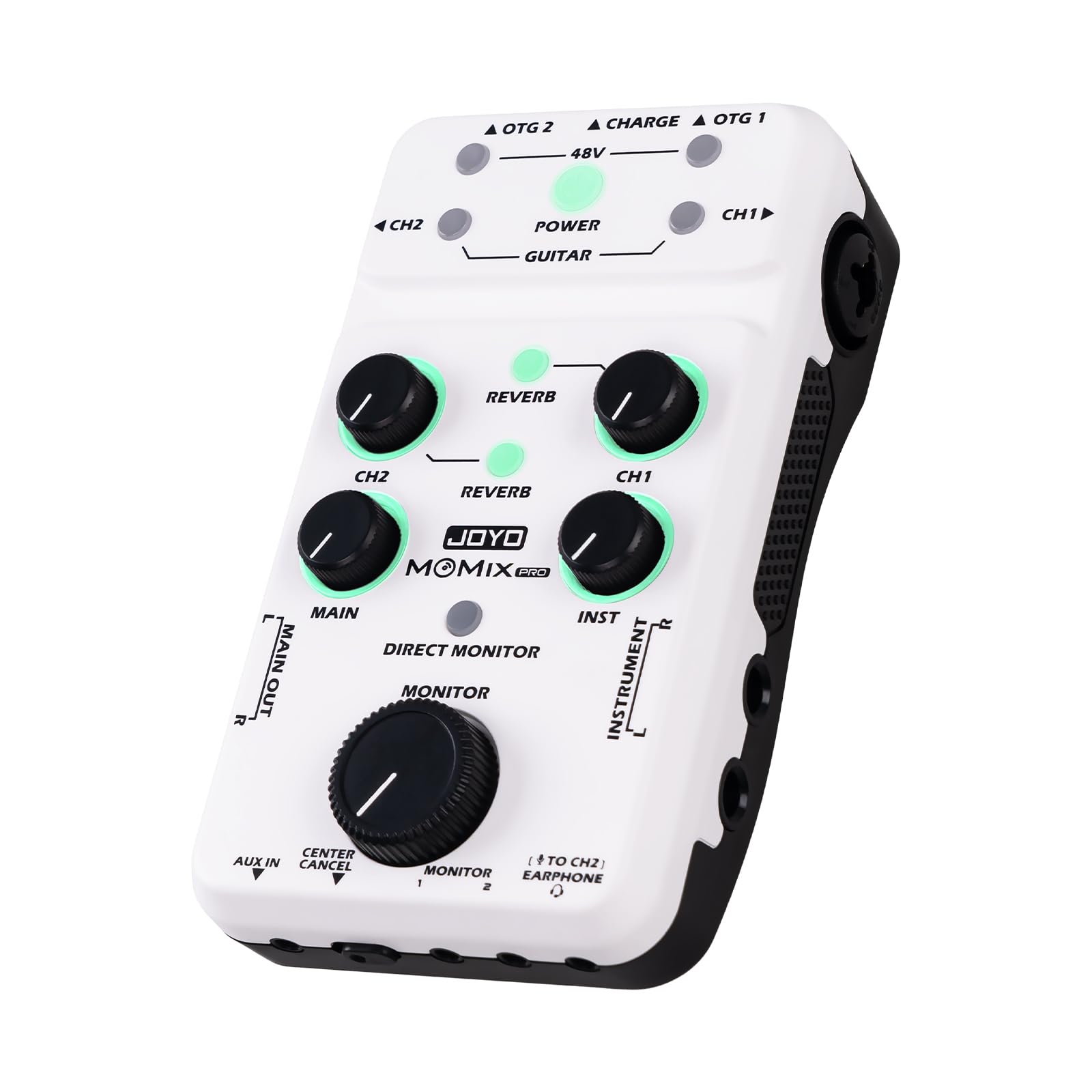 JOYO Audio Mixer USB Audio Interface Stereo XLR+48V Phantom Power Mixer for Live Streaming Recording Podcasting Plug & Play (MOM