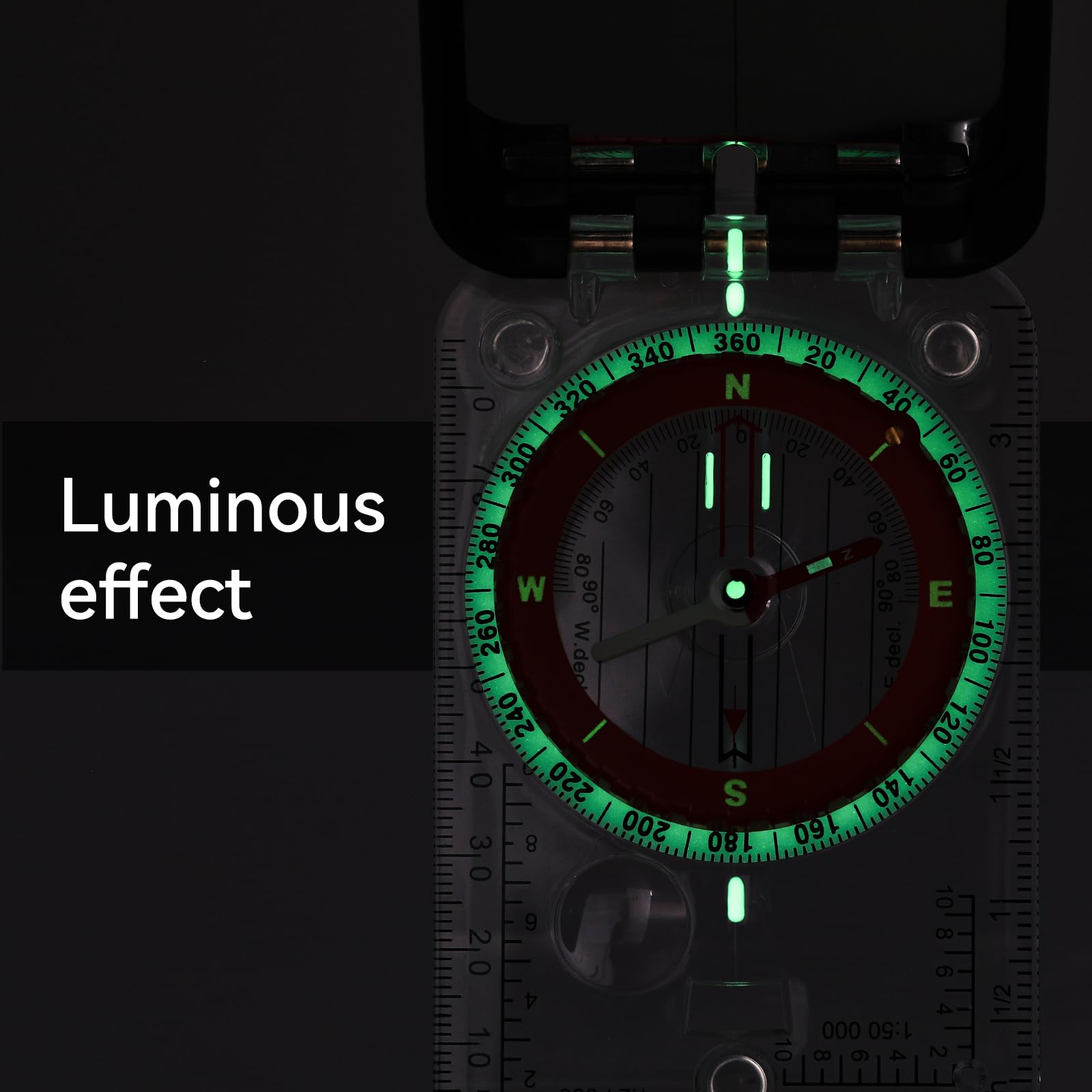 Compass Hiking Survival With Sighting Mirror, Declination Adjustment, Clinometer, And Led Light-Built For Hiking, Camping, Hunti