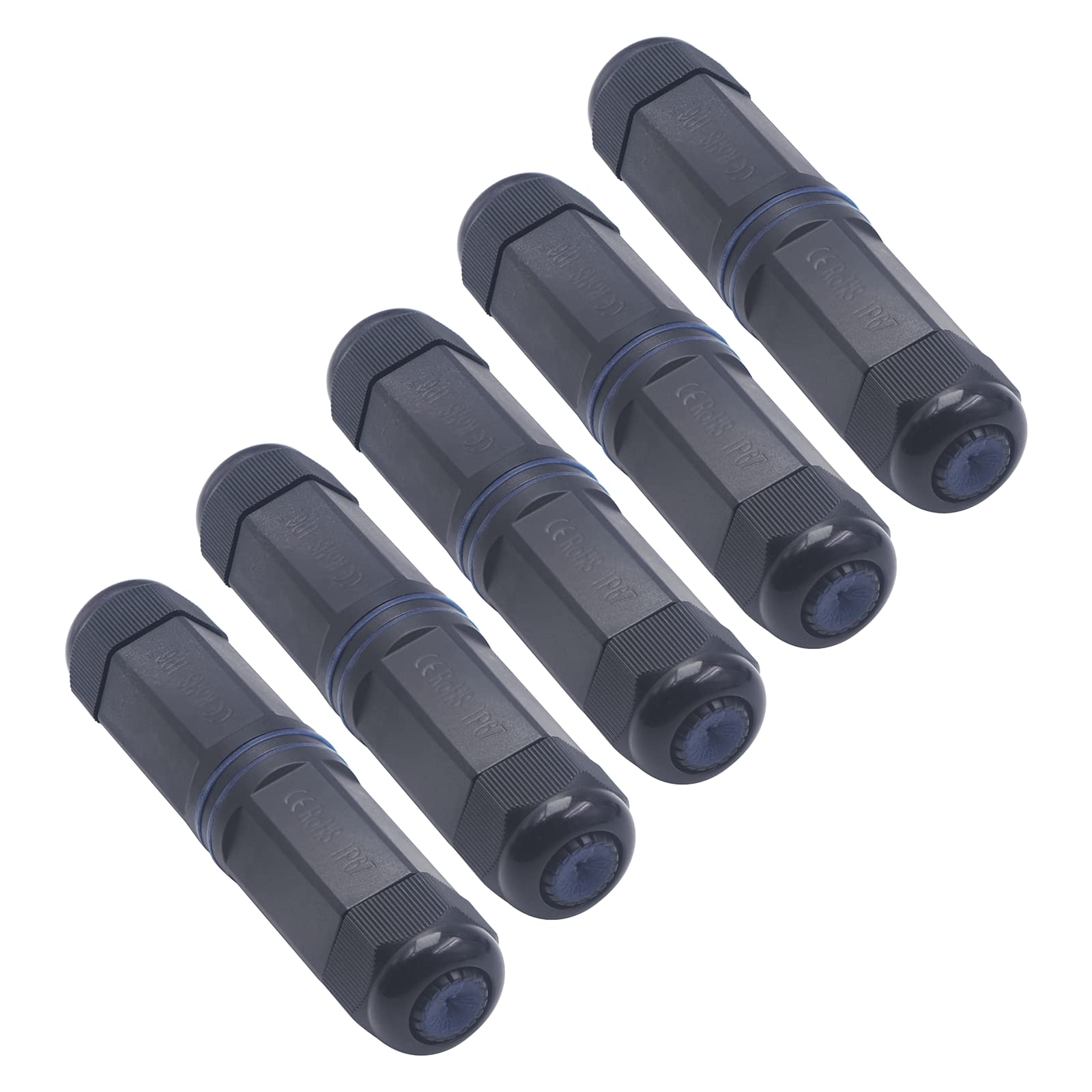 Leenue Waterproof Rj45 Coupler Cat6, Ip67 Waterproof Ethernet Coupler Female To Female, Shielded Outdoor Ethernet Coupler For Cat6/Cat5E/Cat5 Network Cables Poe, 5 Pack