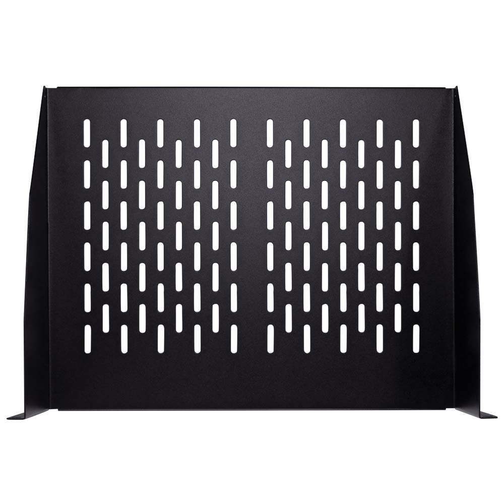 Navepoint 2U 19 Inch Universal Vented Rack Mount Cantilever Server Cabinet Shelf 14 Inches Deep Black