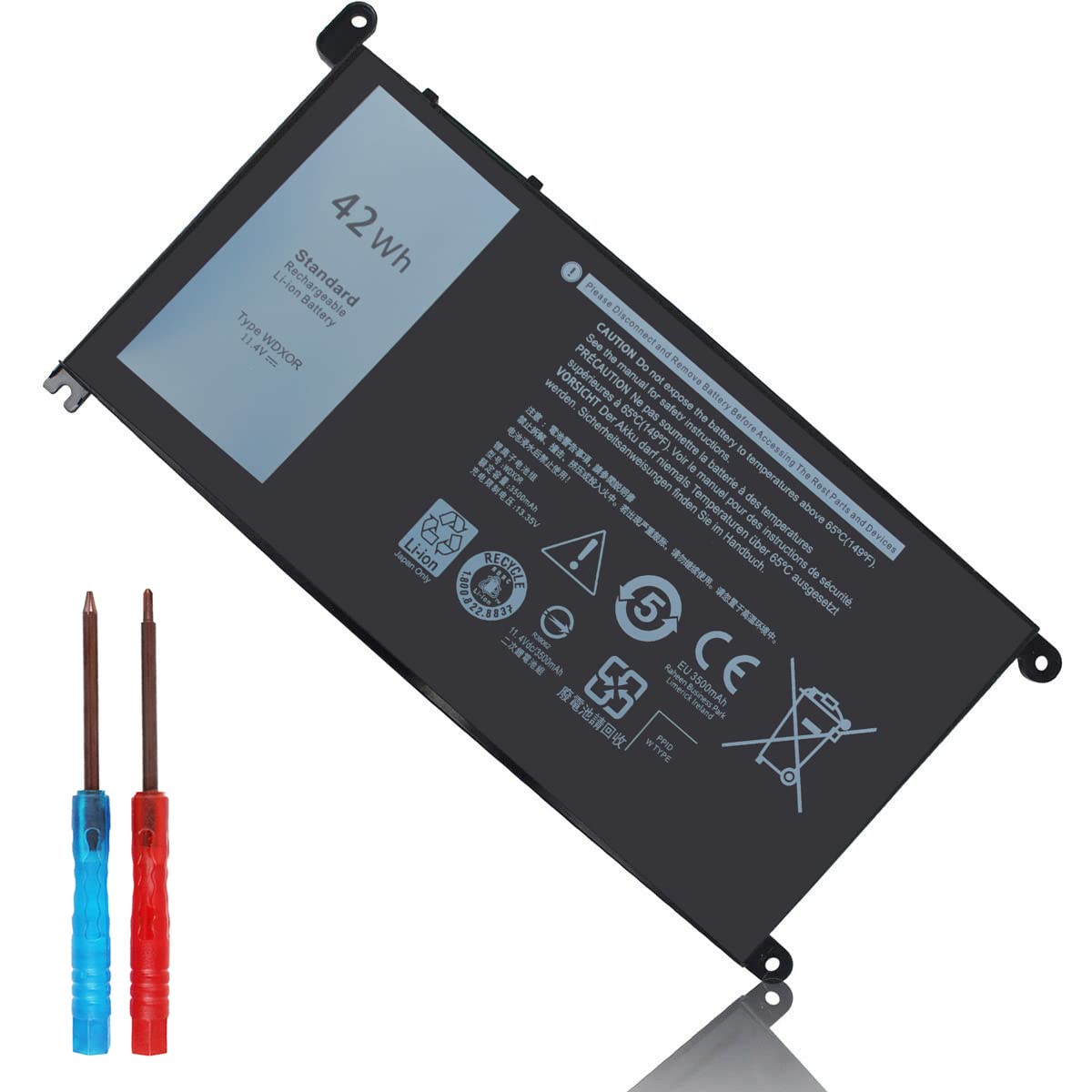 42Wh Wdx0R Wdxor Battery For Dell Inspiron 15 5565 5567 5568 5570 5578 7560 7570 7569 7579 13 7368 7378 7375 5368 5378 5379 17 5