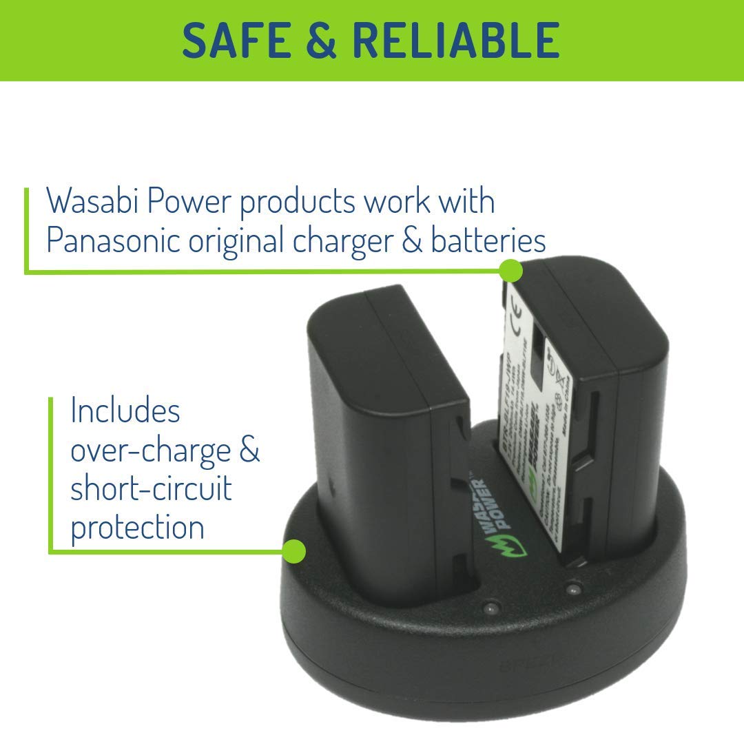 Wasabi Power Battery (2-Pack) And Dual Usb Charger For Panasonic Dmw-Blf19 And Panasonic Lumix Dmc-Gh3, Dmc-Gh4, Dc-Gh5, Dc-Gh5S