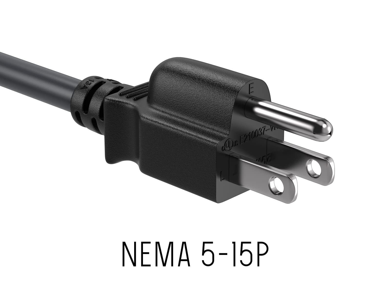 Cableleader 2Ft Extension Power Cord Nema 5 15P To Nema 5 15R 3 Prong Tv Power Cord Ac Power Cord, Ul Listed, 16Awg, Black