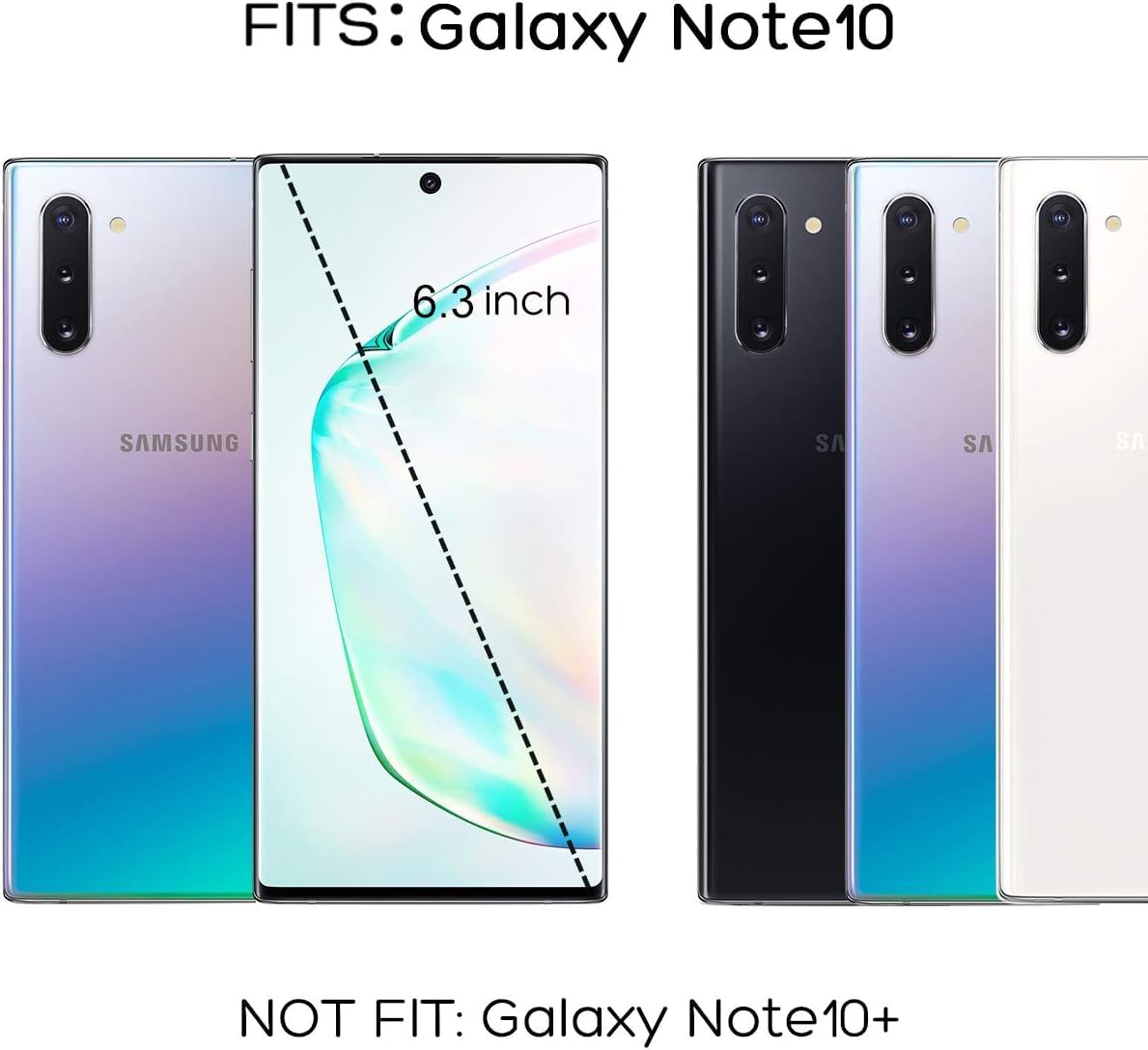 Ulak Galaxy Note 10 Case, Heavy Duty Shockproof Rugged Protection Case Transparent Soft Tpu Protective Cover For Samsung Galaxy