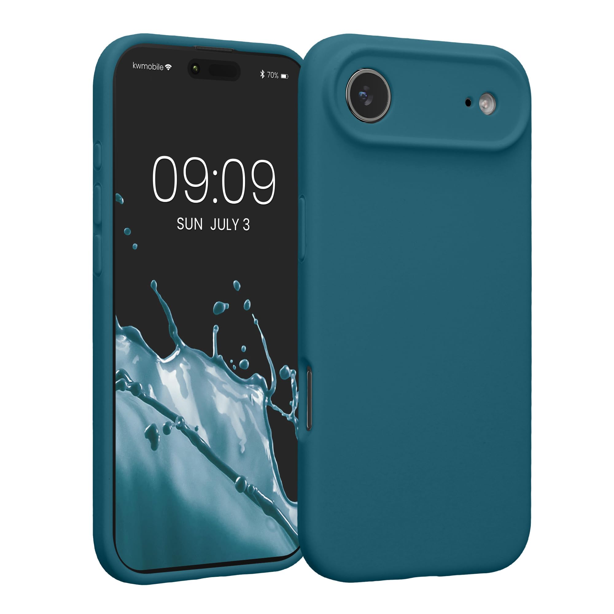 kwmobile Case Compatible with Apple iPhone Air Case - Slim TPU Silicone Phone Cover - Soft Touch Finish - Teal Matte
