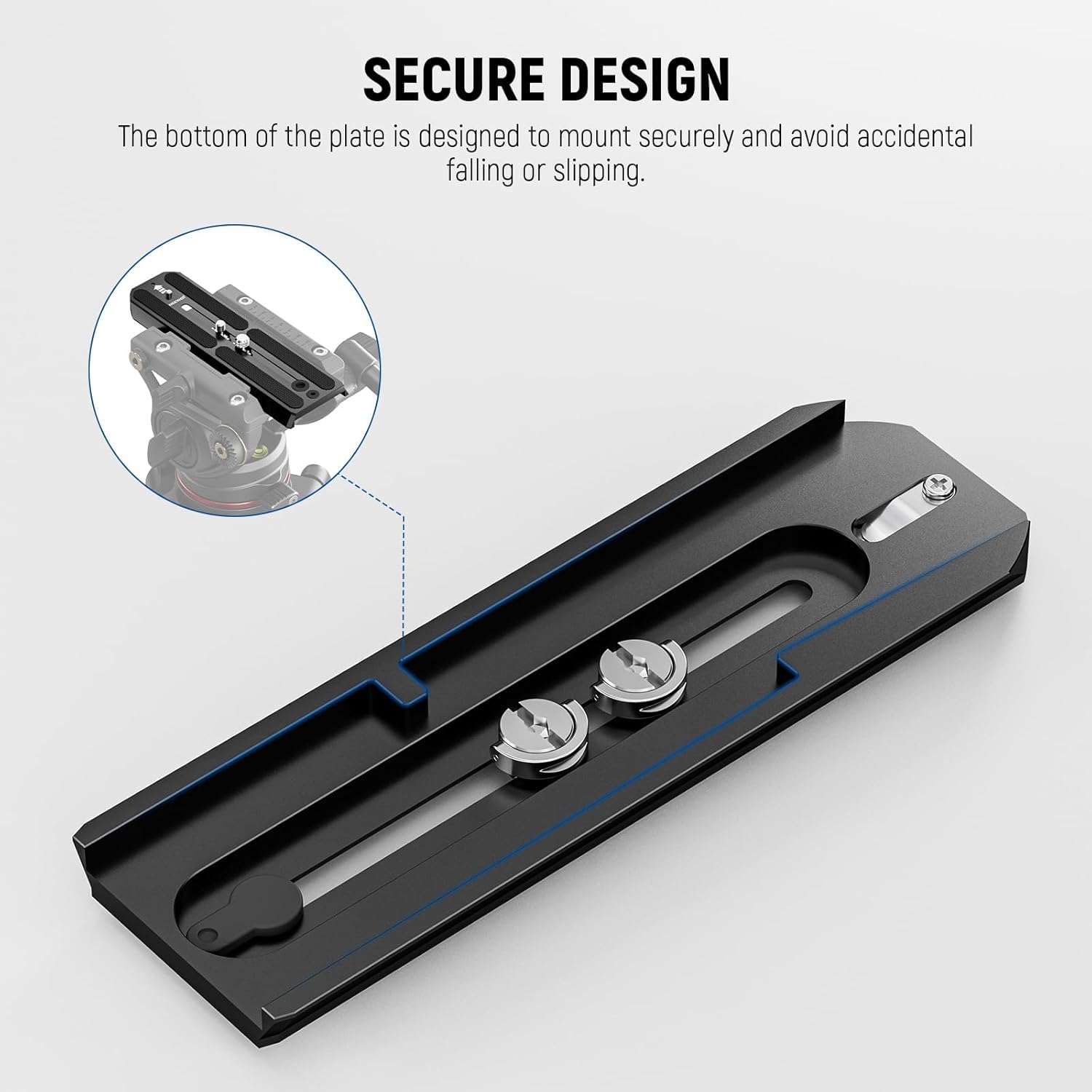 Neewer 501Pl Tripod Quick Release Plate Compatible With Mvh500Ah Mvh502Ah, 6.3''/16Cm Extended Camera Mounting Plate With 1/4''