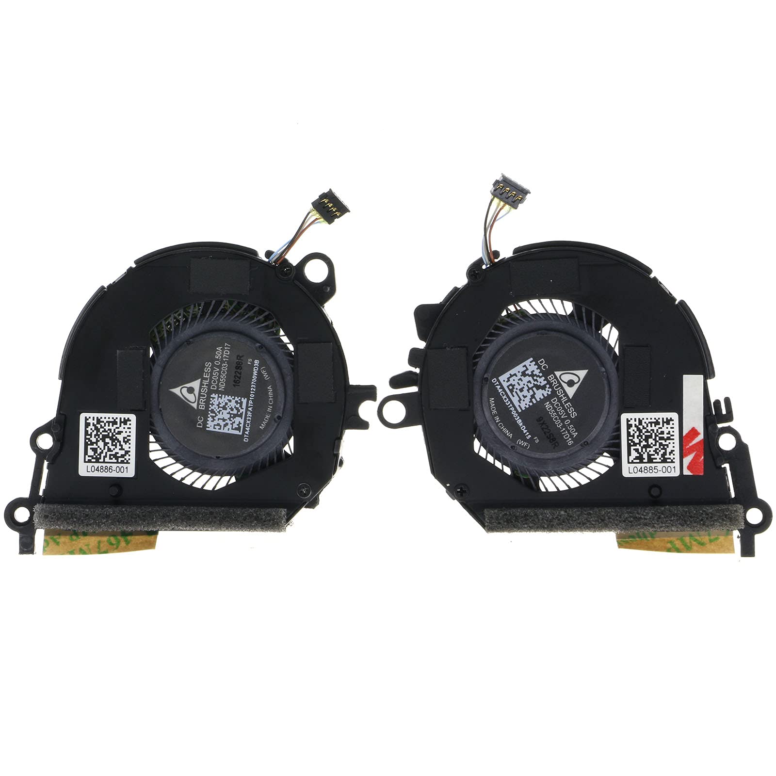 Replacement TRADOCK Left & Right CPU Cooling Fan L04886-001 L04885-001 for HP Spectre X360 13-AE 13T-AE000 13-AE000 ND55C03-17D1