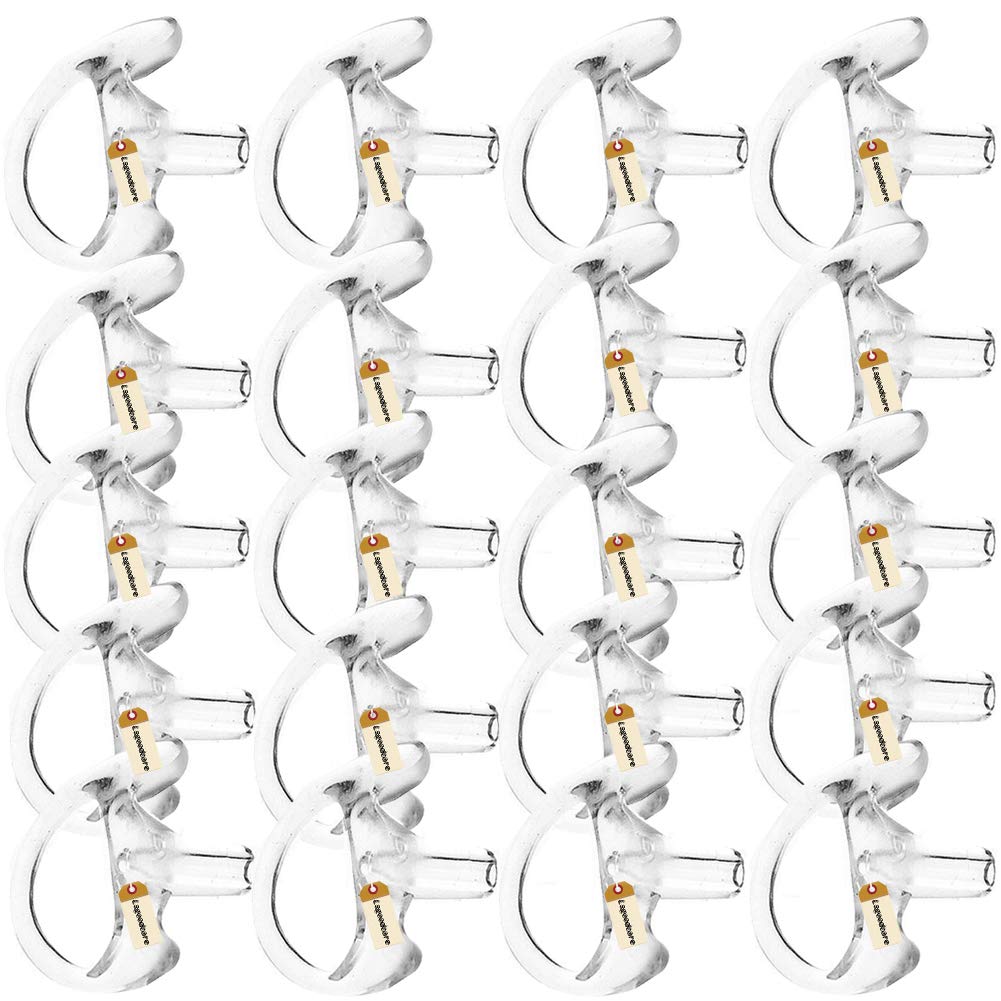 Lsgoodcare Replacement Earmold Earbuds Clear, Silicone Insert Earmolded Ear Buds Right Ear Piece Large Size Compatible For Motorola Kenwood Midland 2 Way Acoustic Coil Tube, Walkie Talkie Earmould