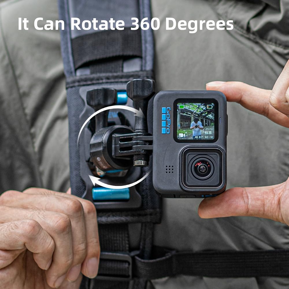 Skezn Magnetic Backpack Shoulder Strap Mount, 360 Rotatable Quick Release Backpack Mount, Bag Belt Shoulder Strap Clip Holder Co