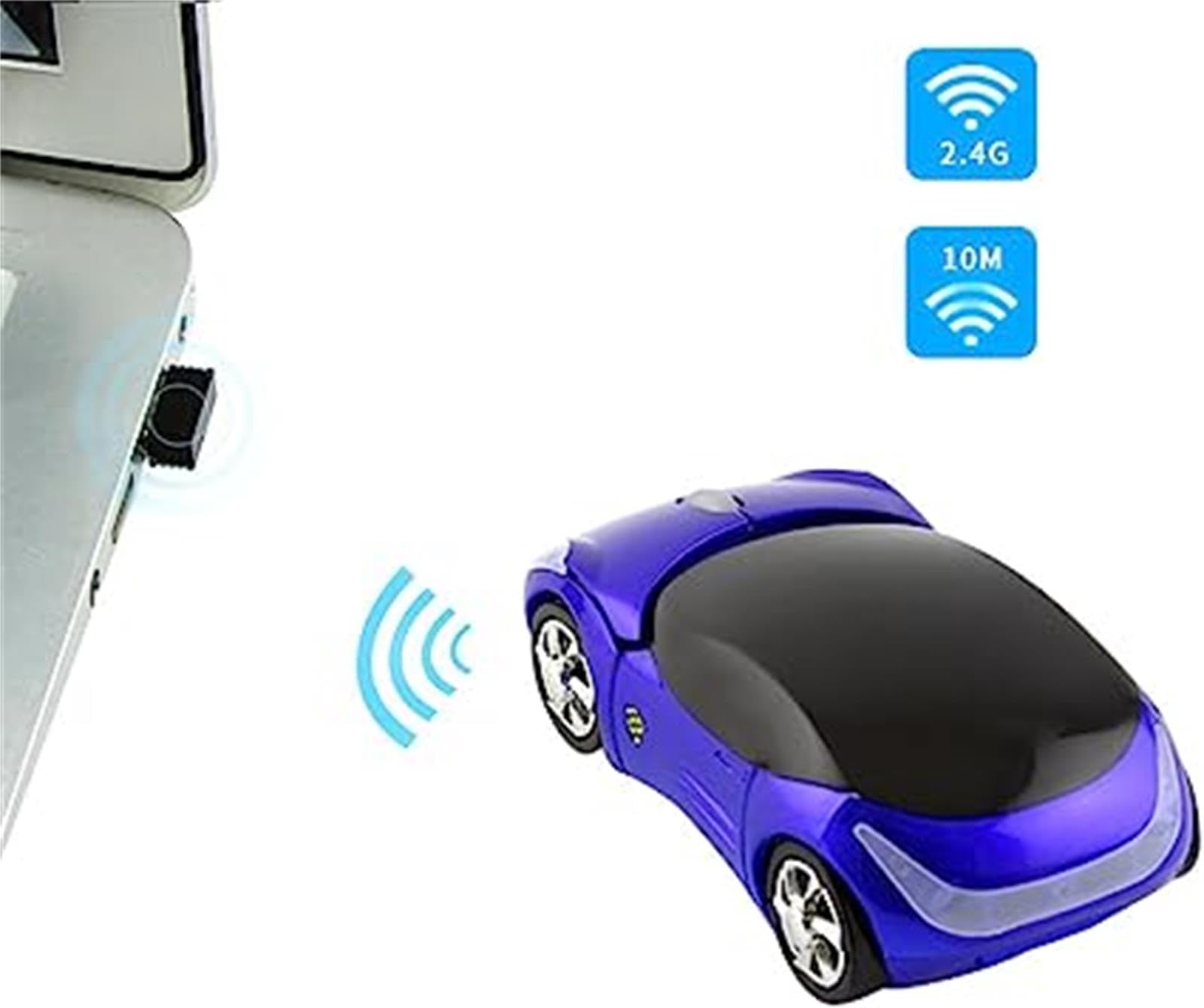 Weixingu 2.4G Wireless Mouse 3D Car Shape Wireless Optical Mouse Usb Receiver For Laptop Pc (Car Mouse, Blue)