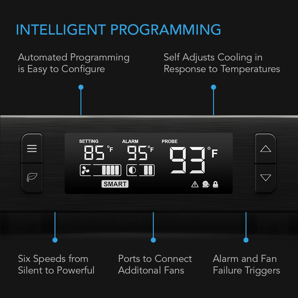 Ac Infinity Aircom T10, Quiet Cooling Blower Fan System 17 Front-Exhaust, For Receivers, Amps, Dvr, Av Cabinet Components, Compa
