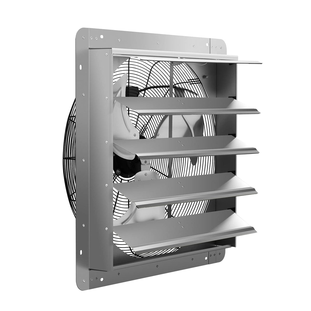 Ipower 24 Inch Shutter Exhaust Fan Aluminum High Speed 1400Rpm, 2750 Cfm, 1 Pack, Silver