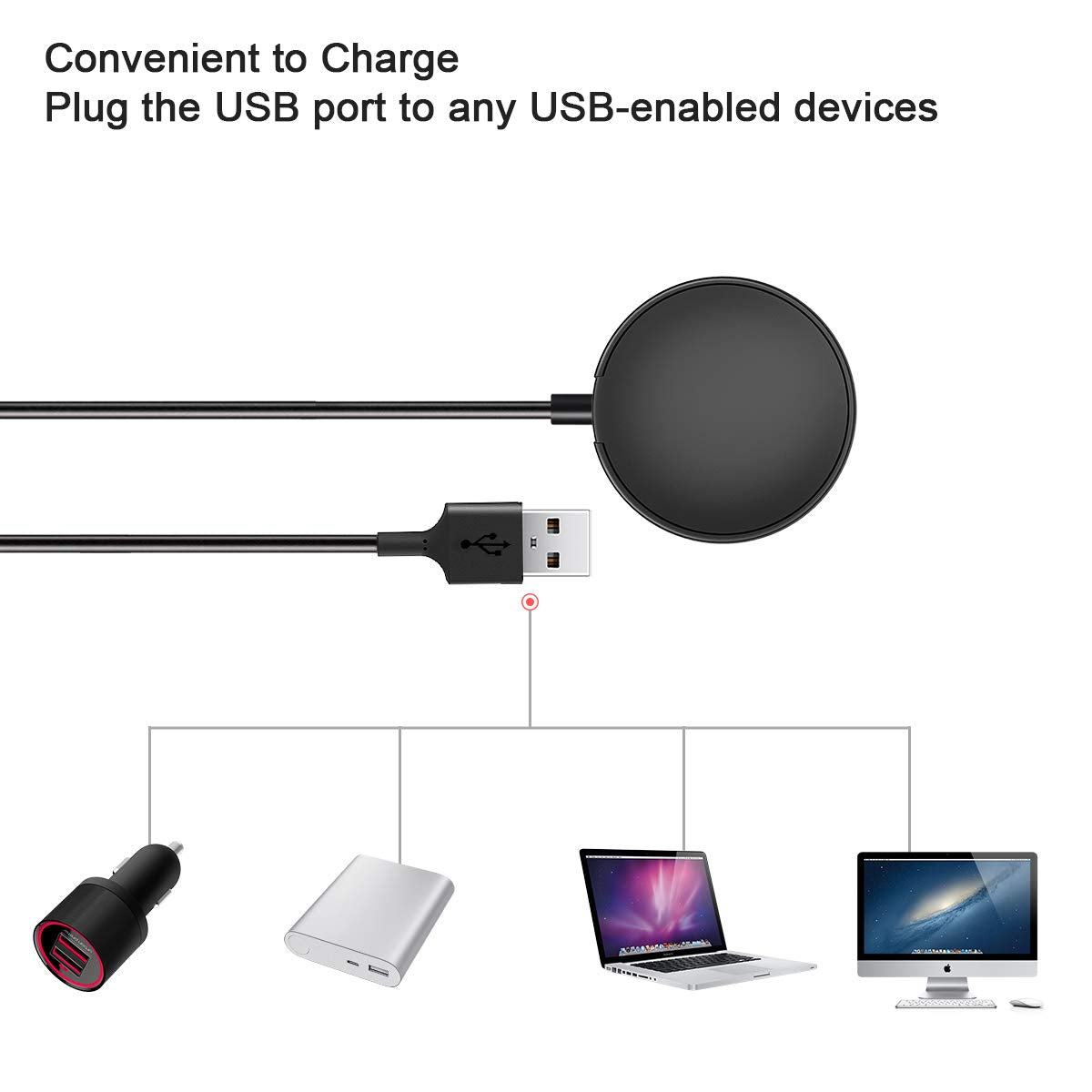 Yijyi Compatible With Samsung Galaxy Watch 6/6 Classic/ 5/5 Pro/4/4 Classic/3/Active 2/Active,1 Pack Replacement Usb Wireless Ch